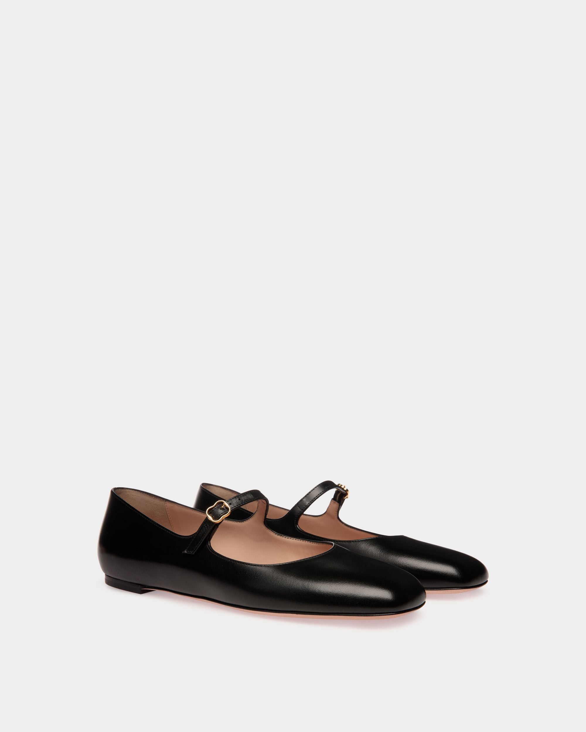 Bally Global - Ballyrina Flat In Black Leather - Black