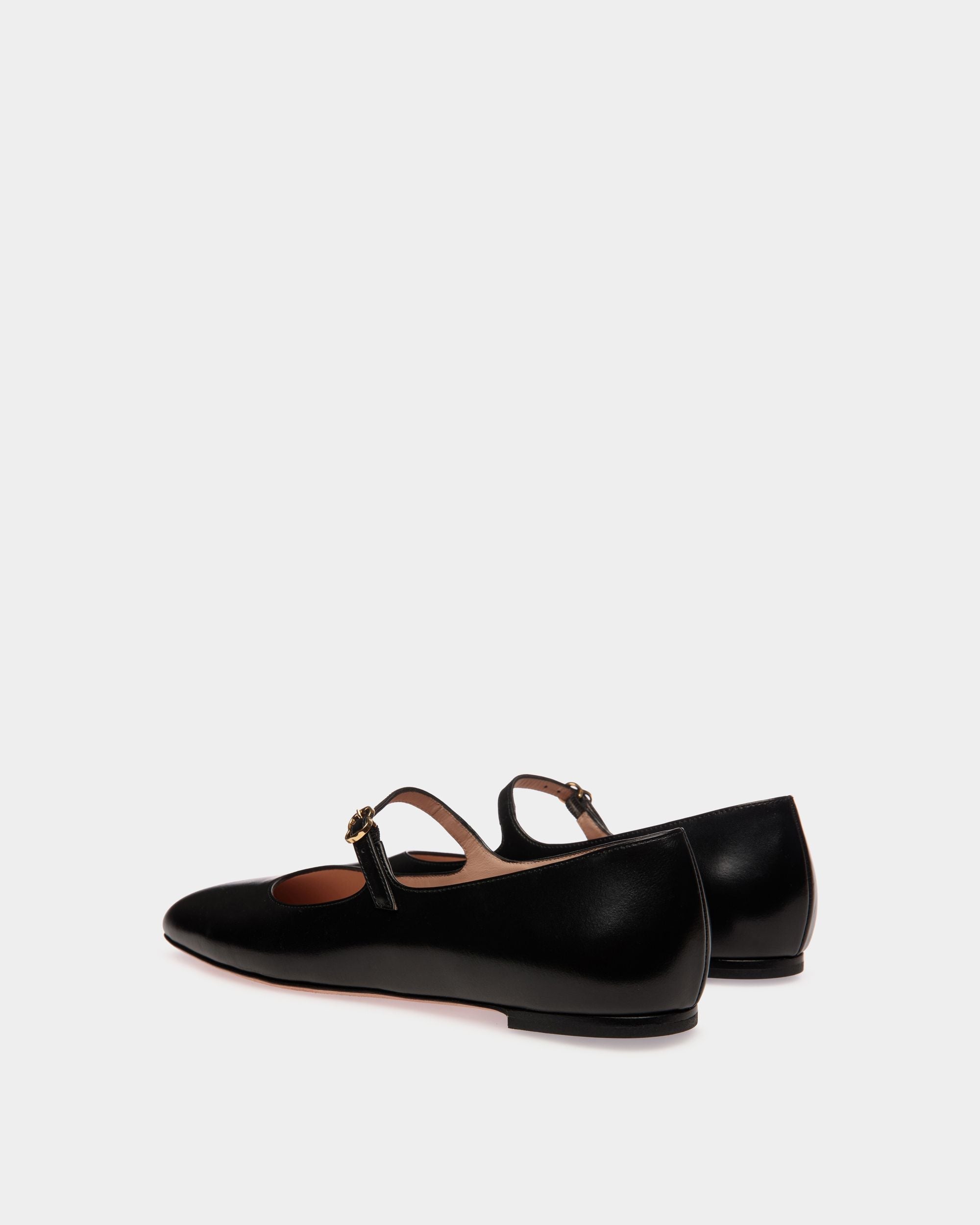 Bally Global - Ballyrina Flat In Black Leather - Black