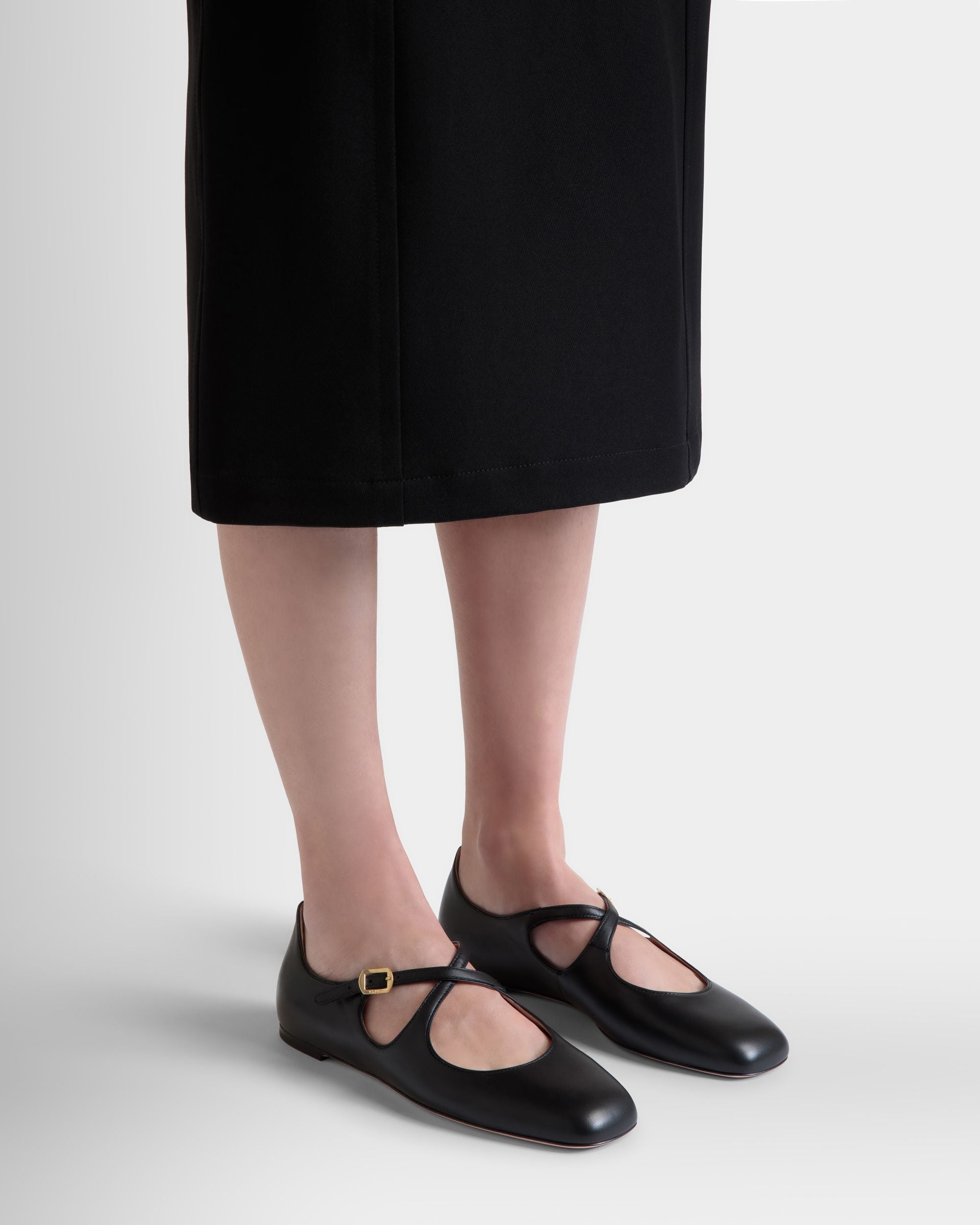 Bally Global - Ballyrina フラットシューズ ブラック レザー - ブラック