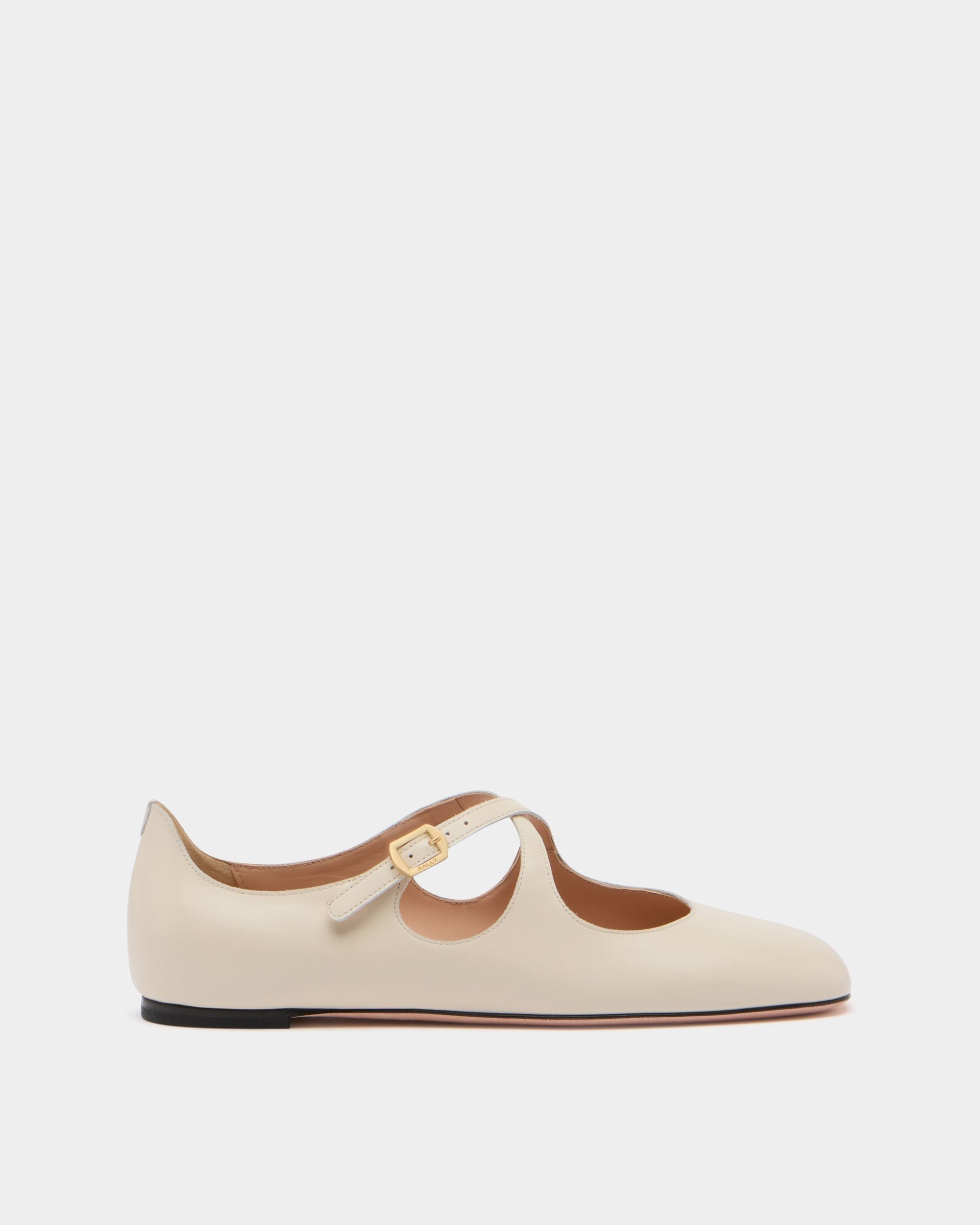 Bally Global - Ballyrina フラットシューズ ホワイト レザー - ホワイト