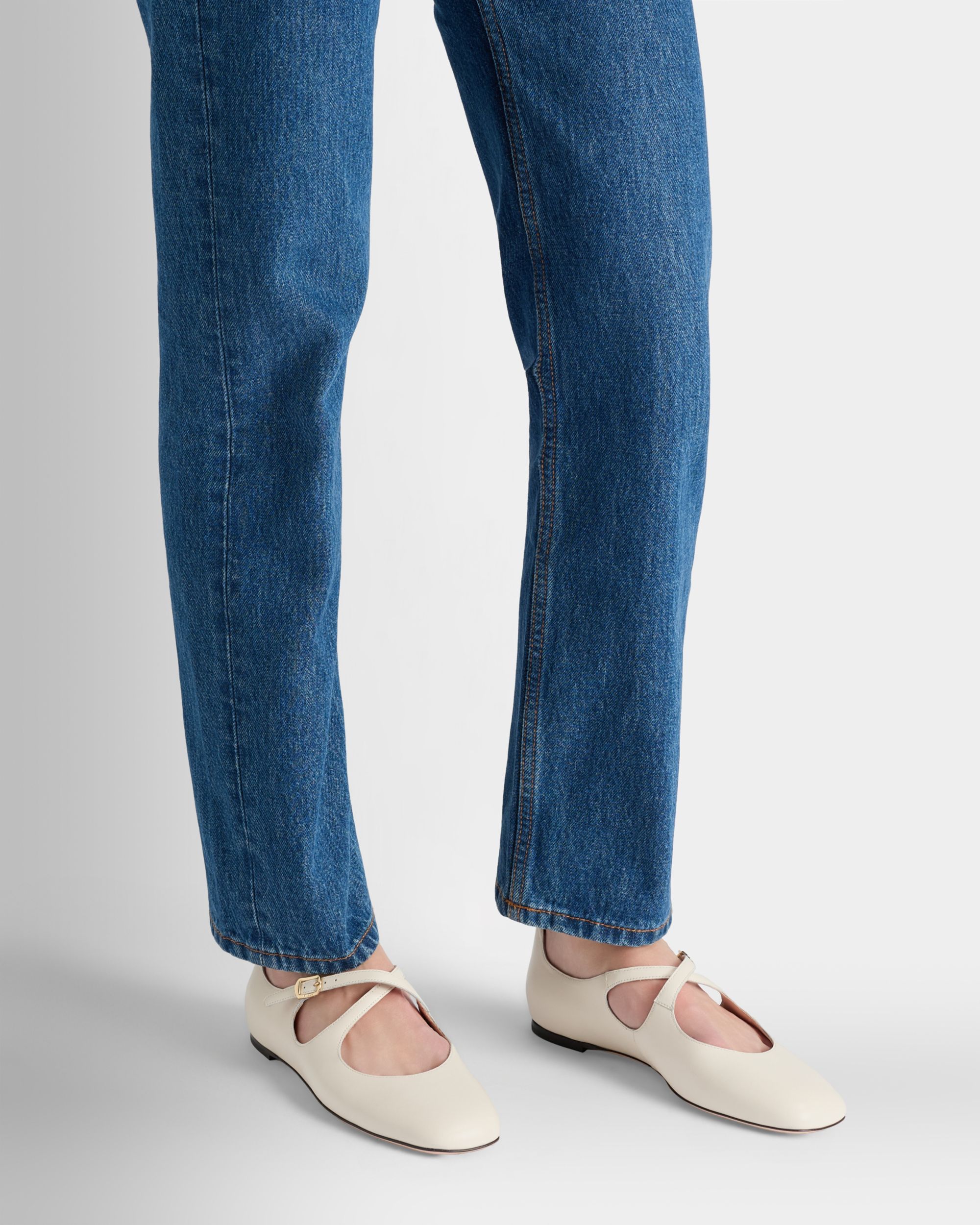 Bally Global - Ballyrina フラットシューズ ホワイト レザー - ホワイト