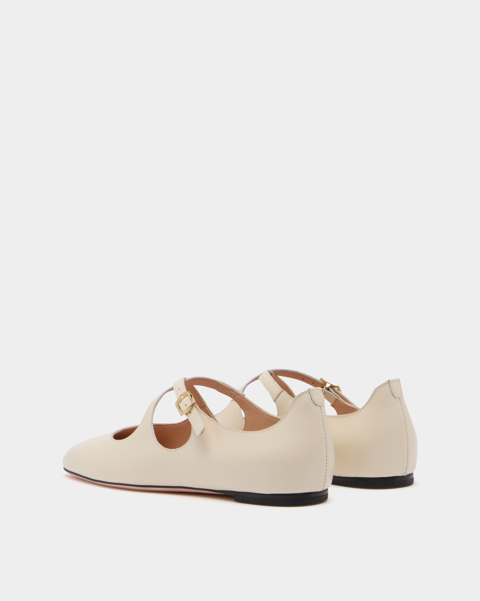 Bally Global - Ballyrina フラットシューズ ホワイト レザー - ホワイト