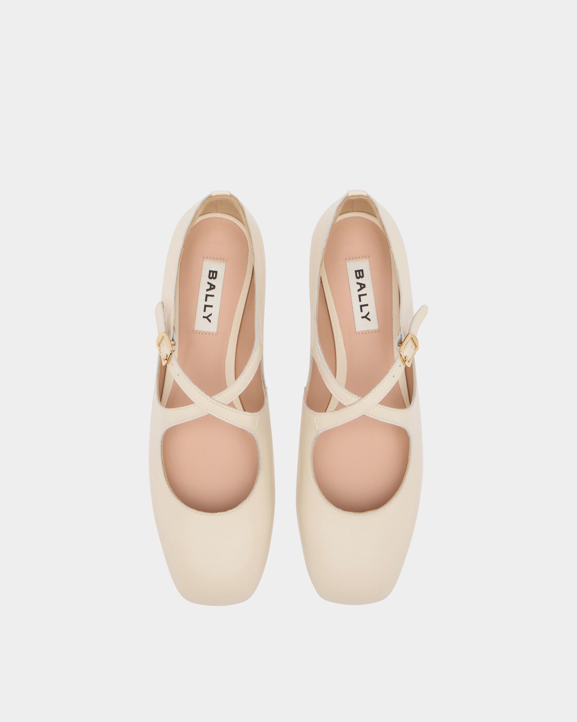 Bally Global - Ballyrina フラットシューズ ホワイト レザー - ホワイト