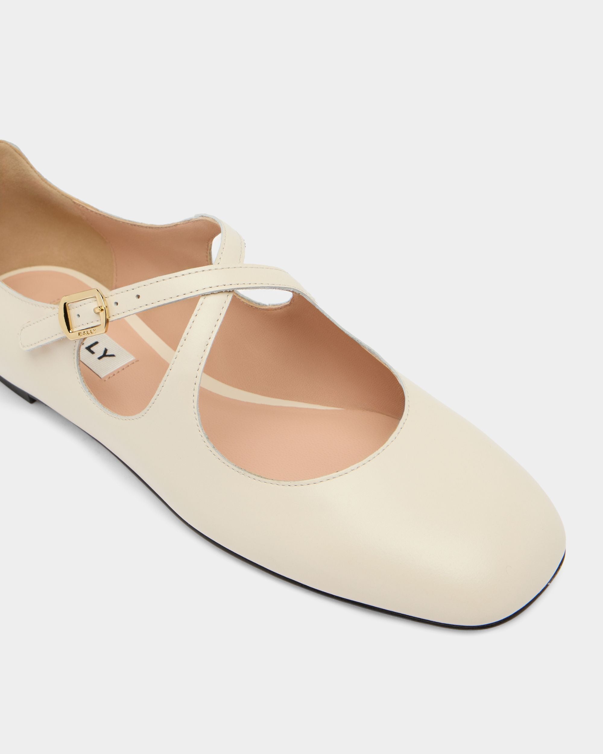 Bally Global - Ballyrina フラットシューズ ホワイト レザー - ホワイト