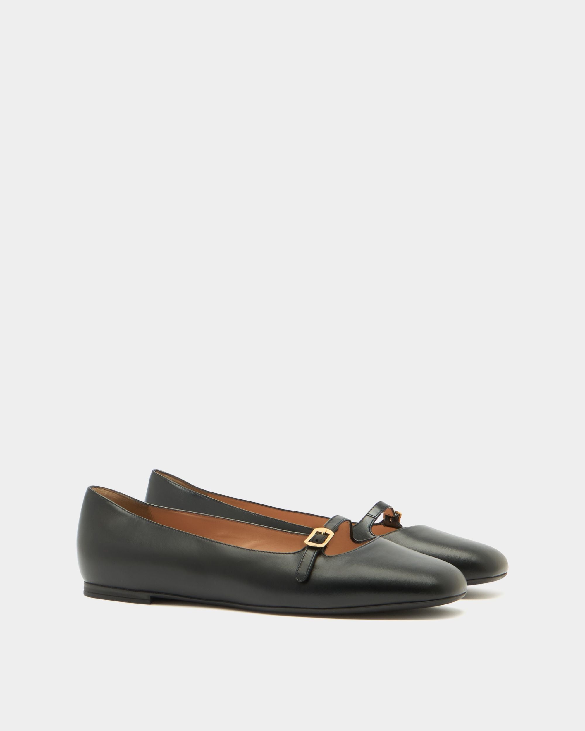 Bally Global - Ballyrina Mary-Jane Flat in Black Leather - Black