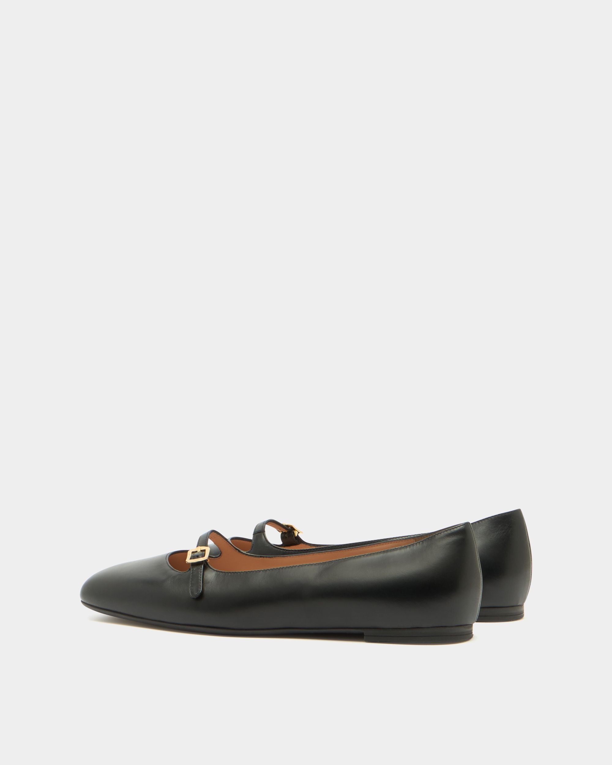 Bally Global - Ballyrina Mary-Jane Flat in Black Leather - Black