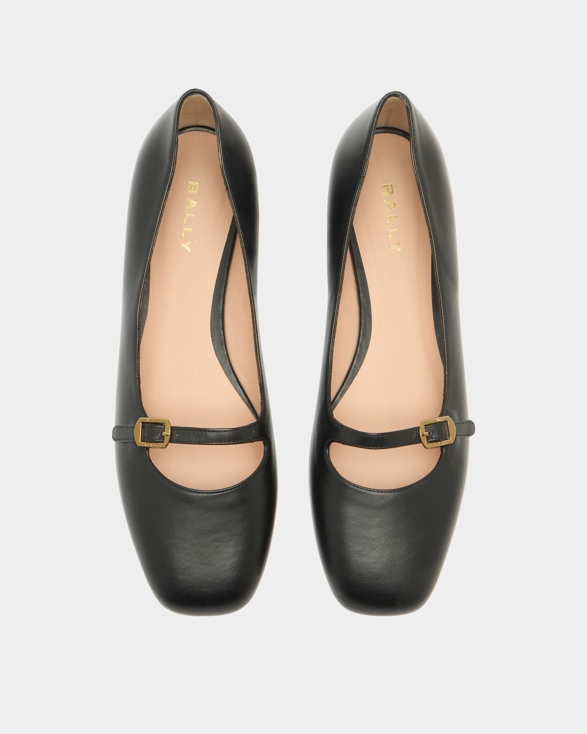Bally Global - Ballyrina Mary-Jane Flat in Black Leather - Black