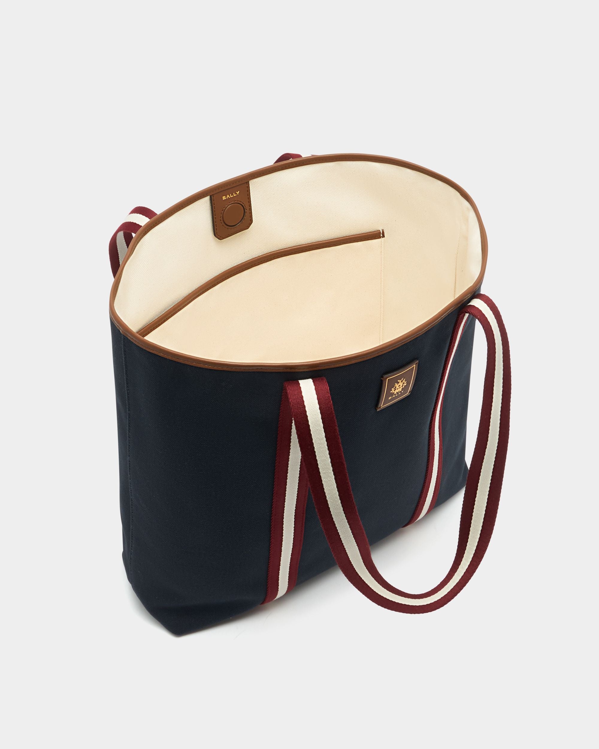 Bally Global - Edelbliss トートバッグ ネイビーブルー キャンバス Bally Ribbon - ブルー