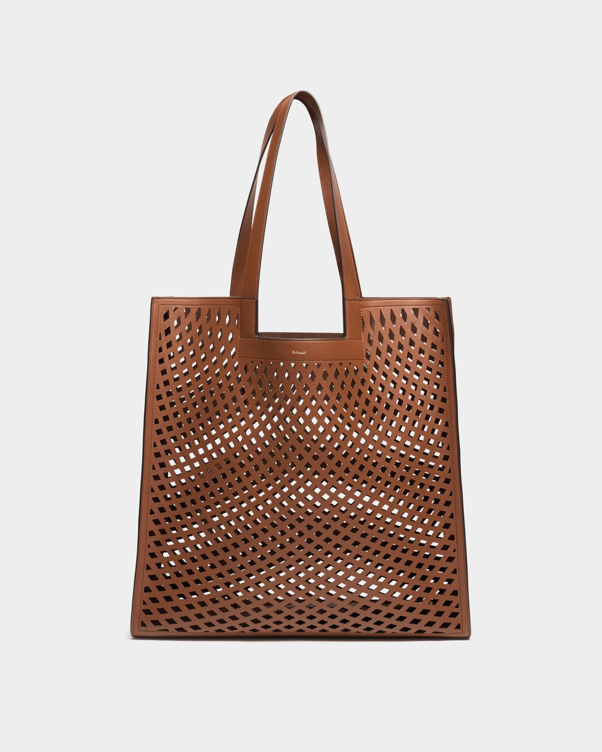Bally Global - Easy Bally Tote Bag in Brown Laser-Cut Leather - Brown