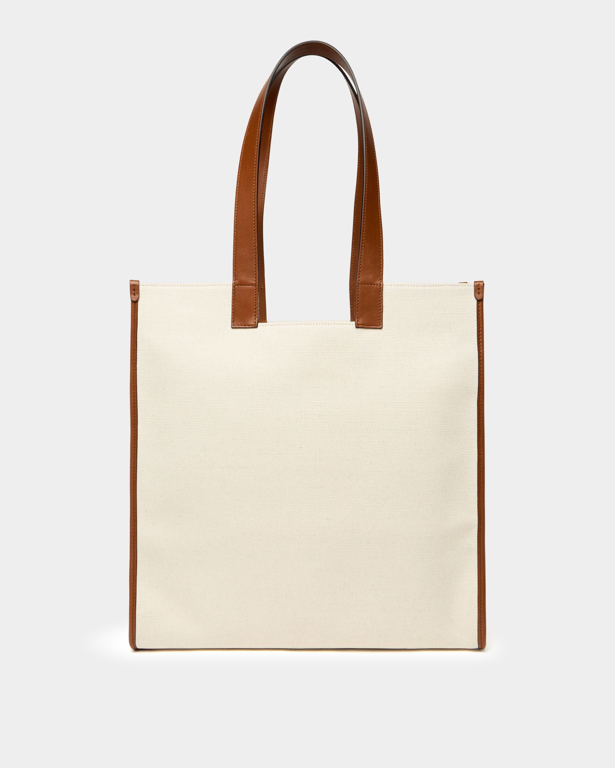 Bally Global - Easy Bally Tote Bag in Natural Cotton Canvas - White