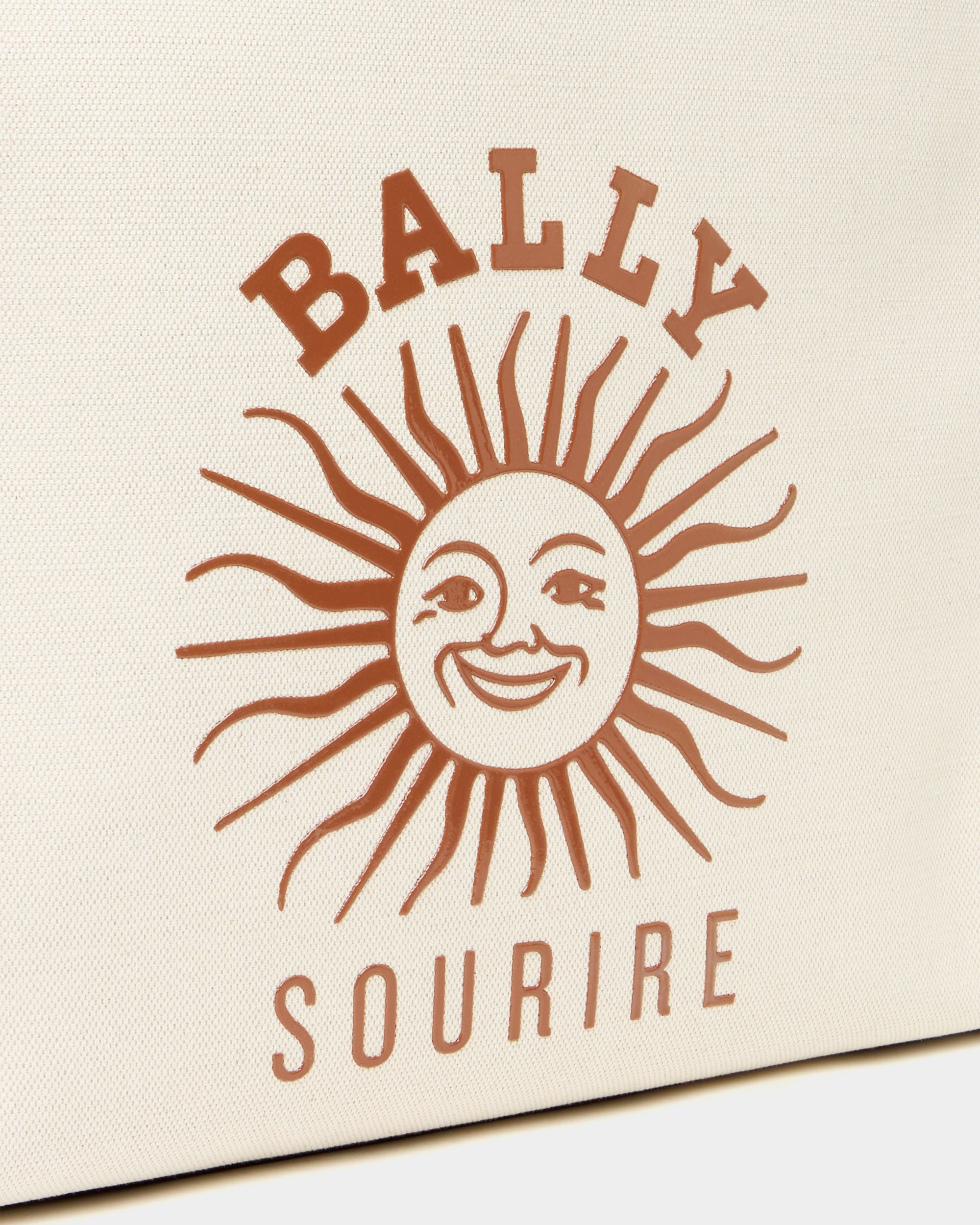 Bally Global - Easy Bally Tote Bag in Natural Cotton Canvas - White
