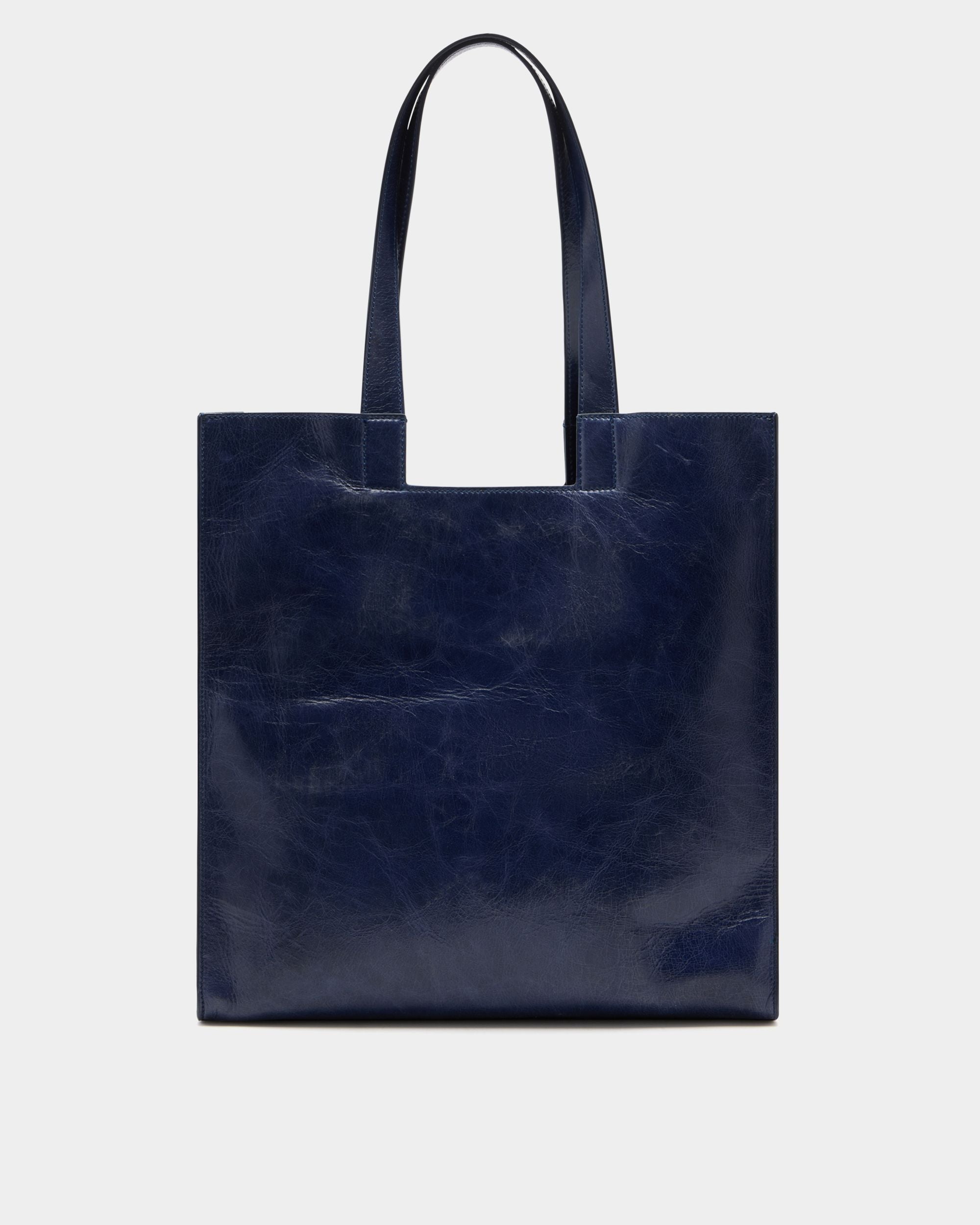 Bally Global - Easy Bally Tote Bag in Navy Blue Leather - Blue