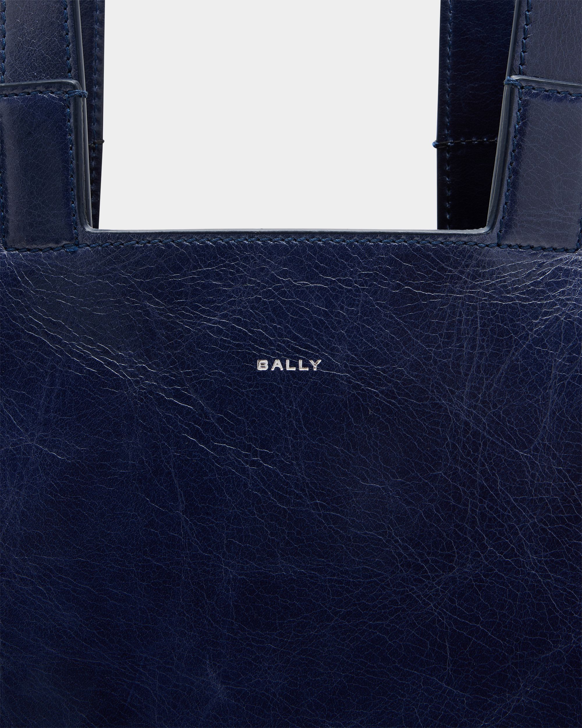 Bally Global - Easy Bally Tote Bag in Navy Blue Leather - Blue