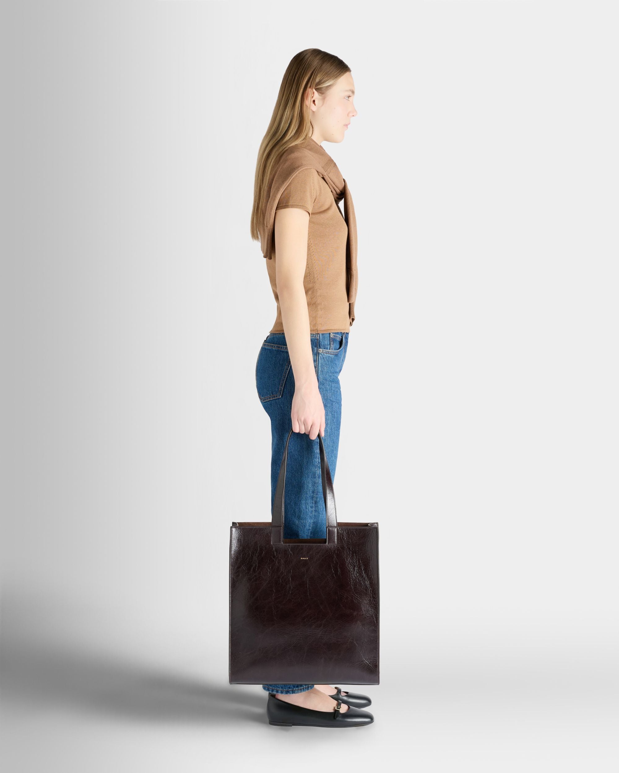 Bally Global - Easy Bally トートバッグ エバノブラウン レザー - ブラウン