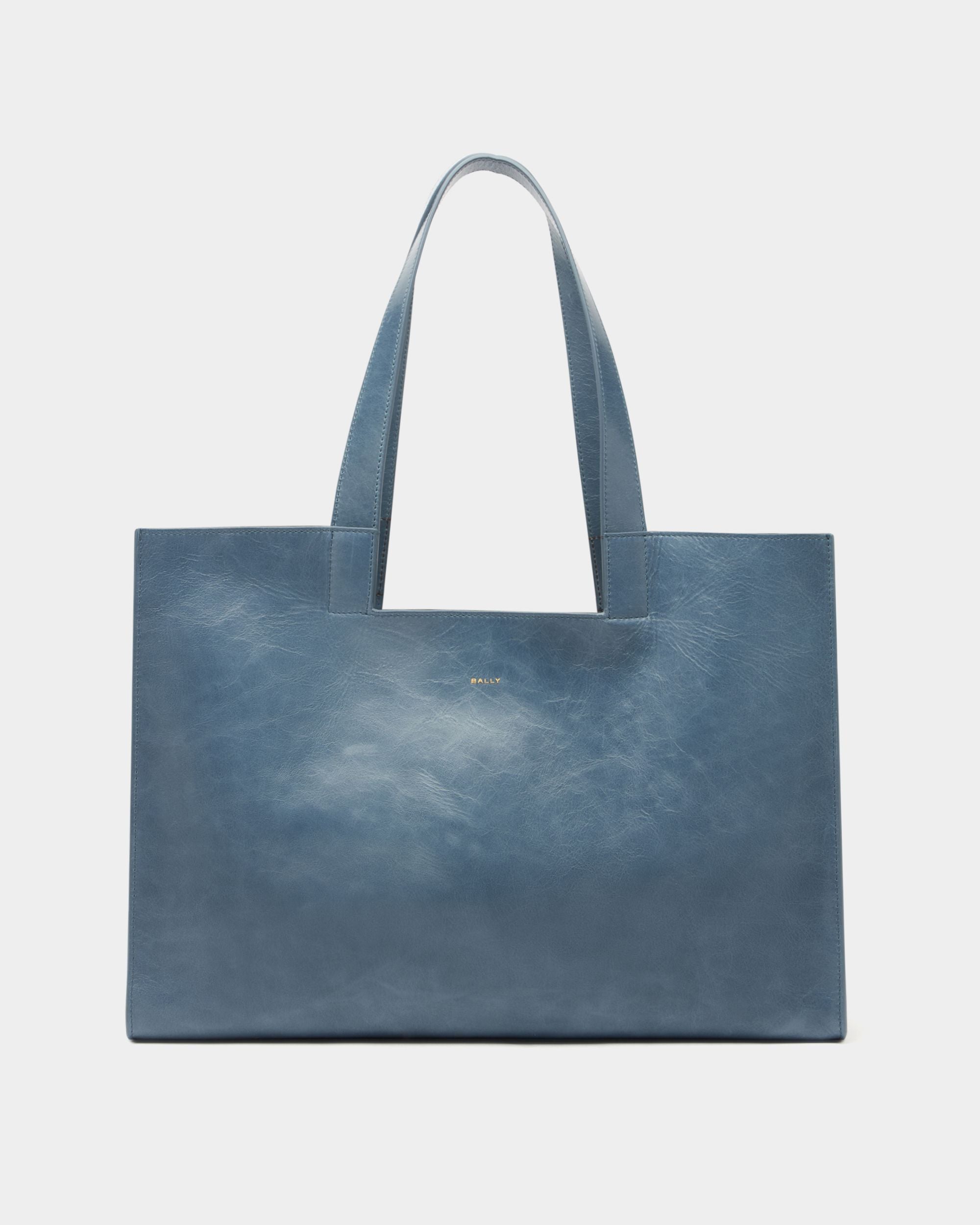 Bally Global - Easy Bally Tote Bag in Light Blue Leather - Blue