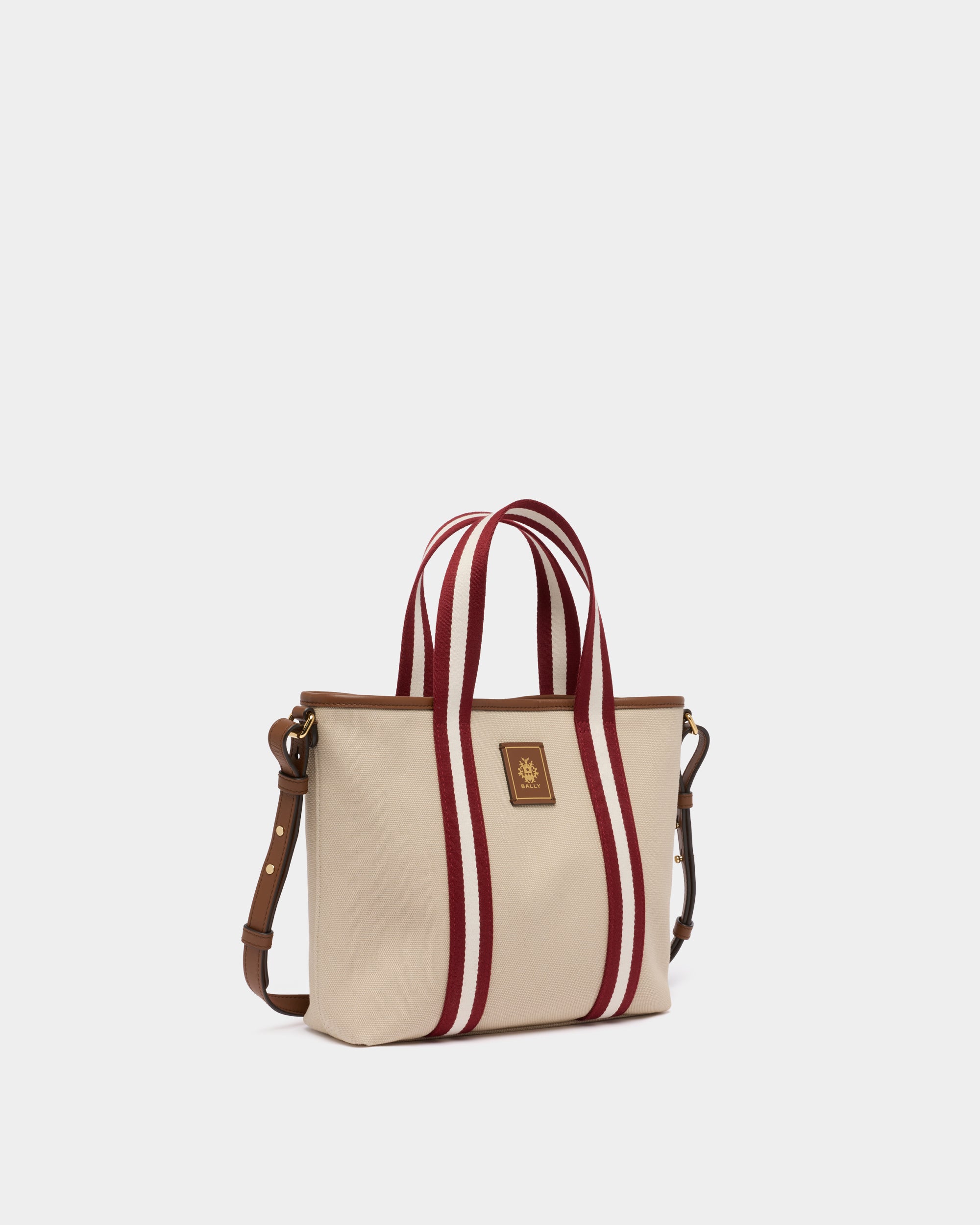 Bally Global - Edelbliss Tote Bag in Ivory Canvas with a Bally Ribbon - White