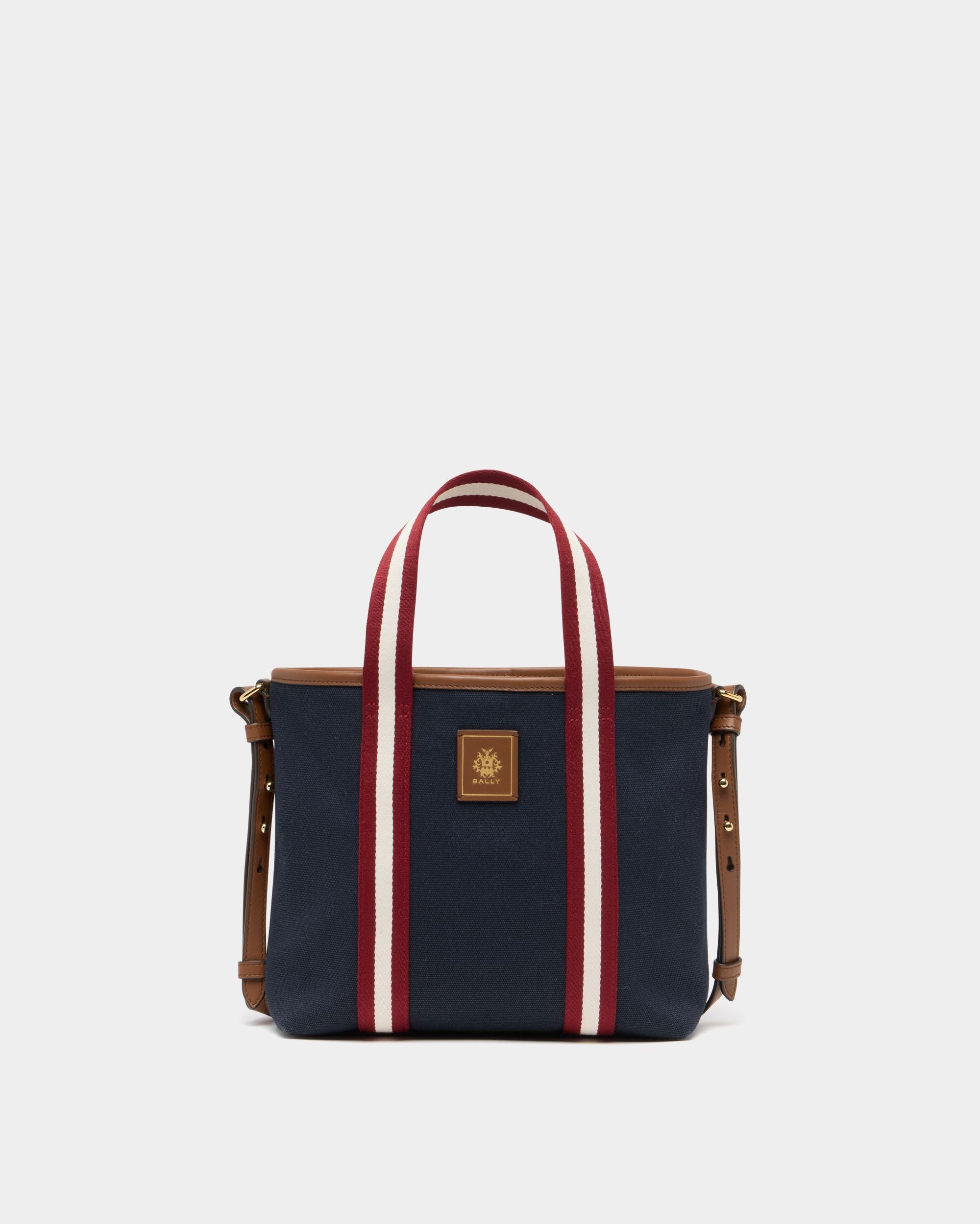 Bally Global - Edelbliss トートバッグ ネイビーブルーキャンバス Bally Ribbon - ブルー