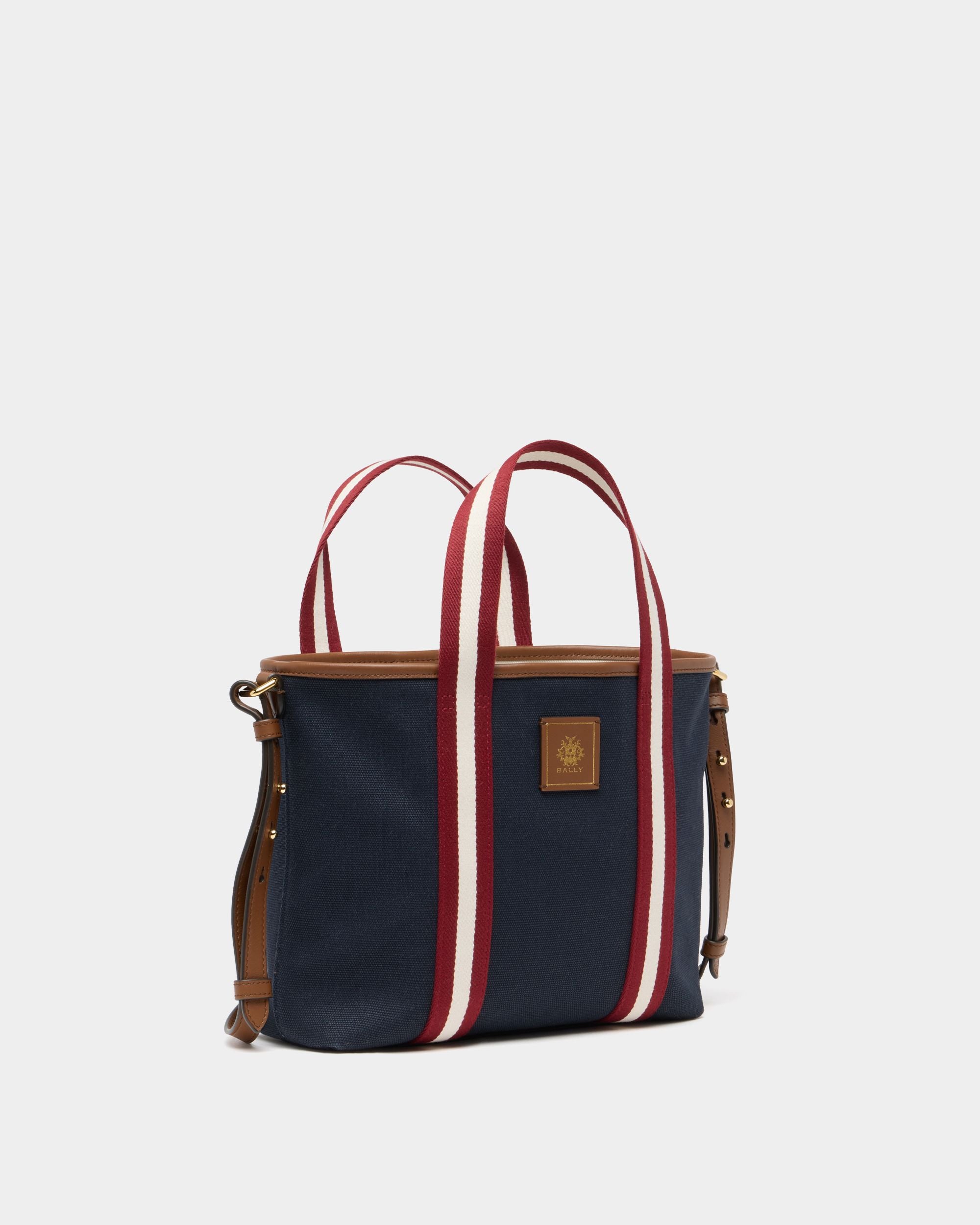 Bally Global - Edelbliss トートバッグ ネイビーブルーキャンバス Bally Ribbon - ブルー