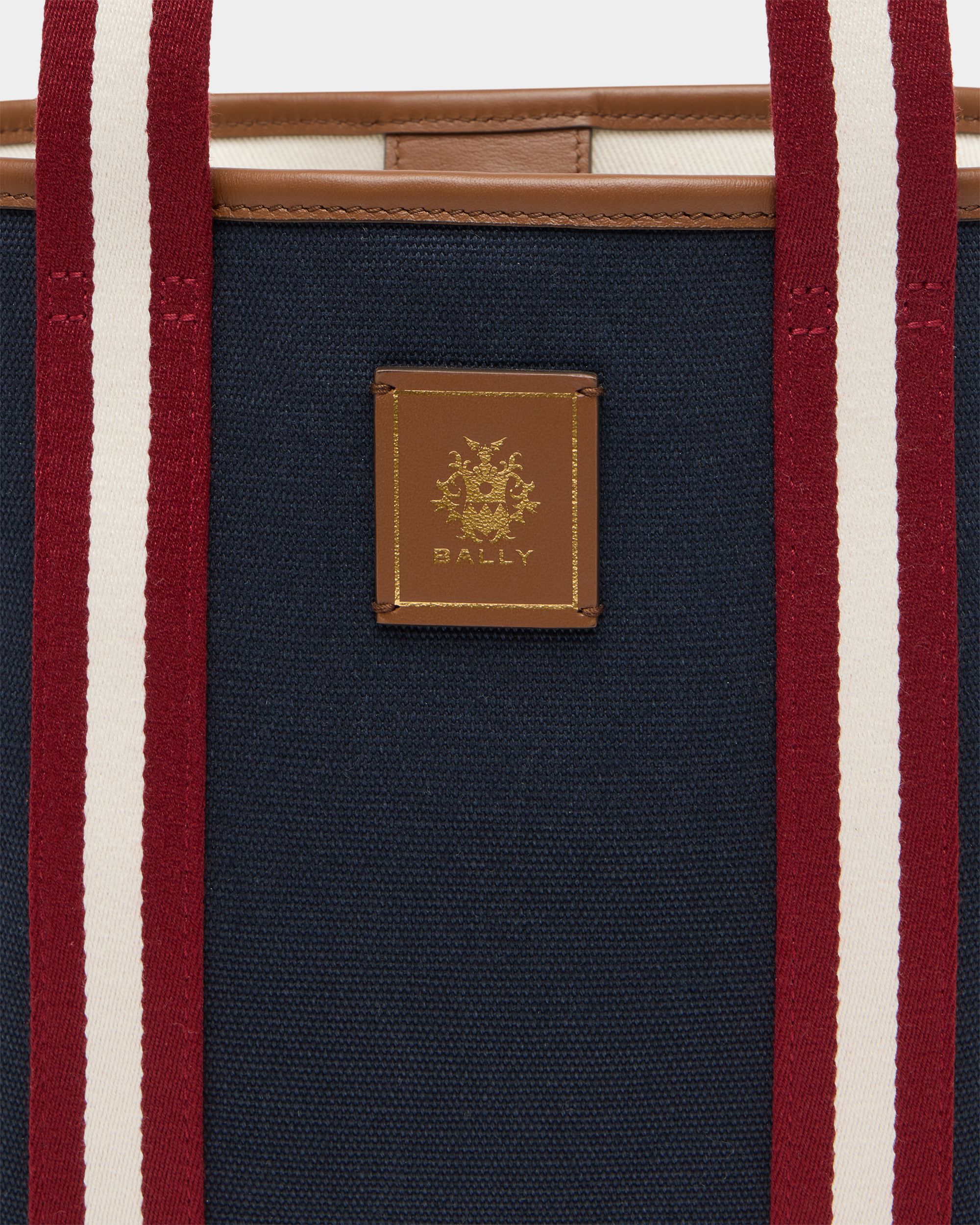 Bally Global - Edelbliss トートバッグ ネイビーブルーキャンバス Bally Ribbon - ブルー