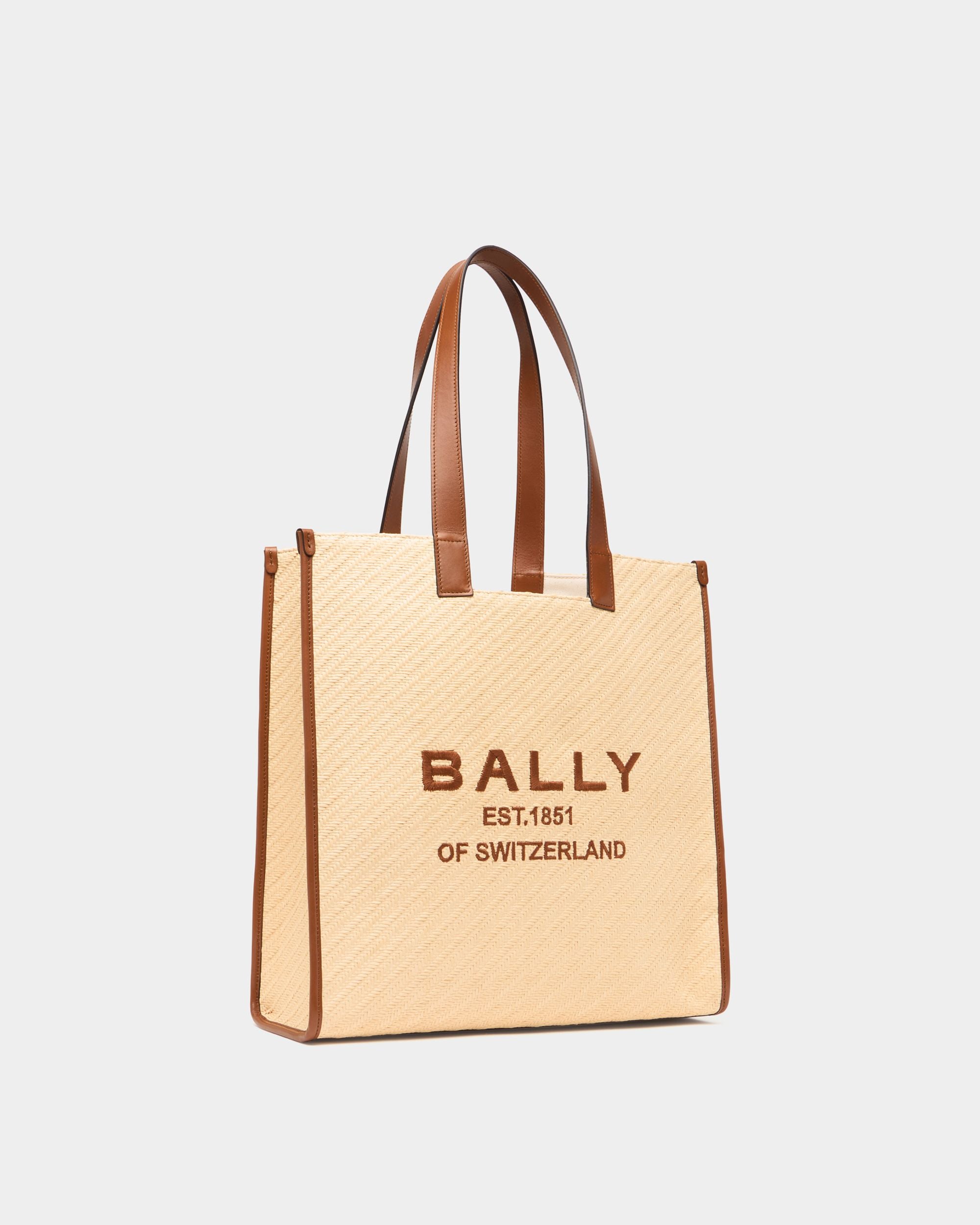Bally Global - La Plage Tote Bag in Beige Raffia-Effect Fabric - Beige