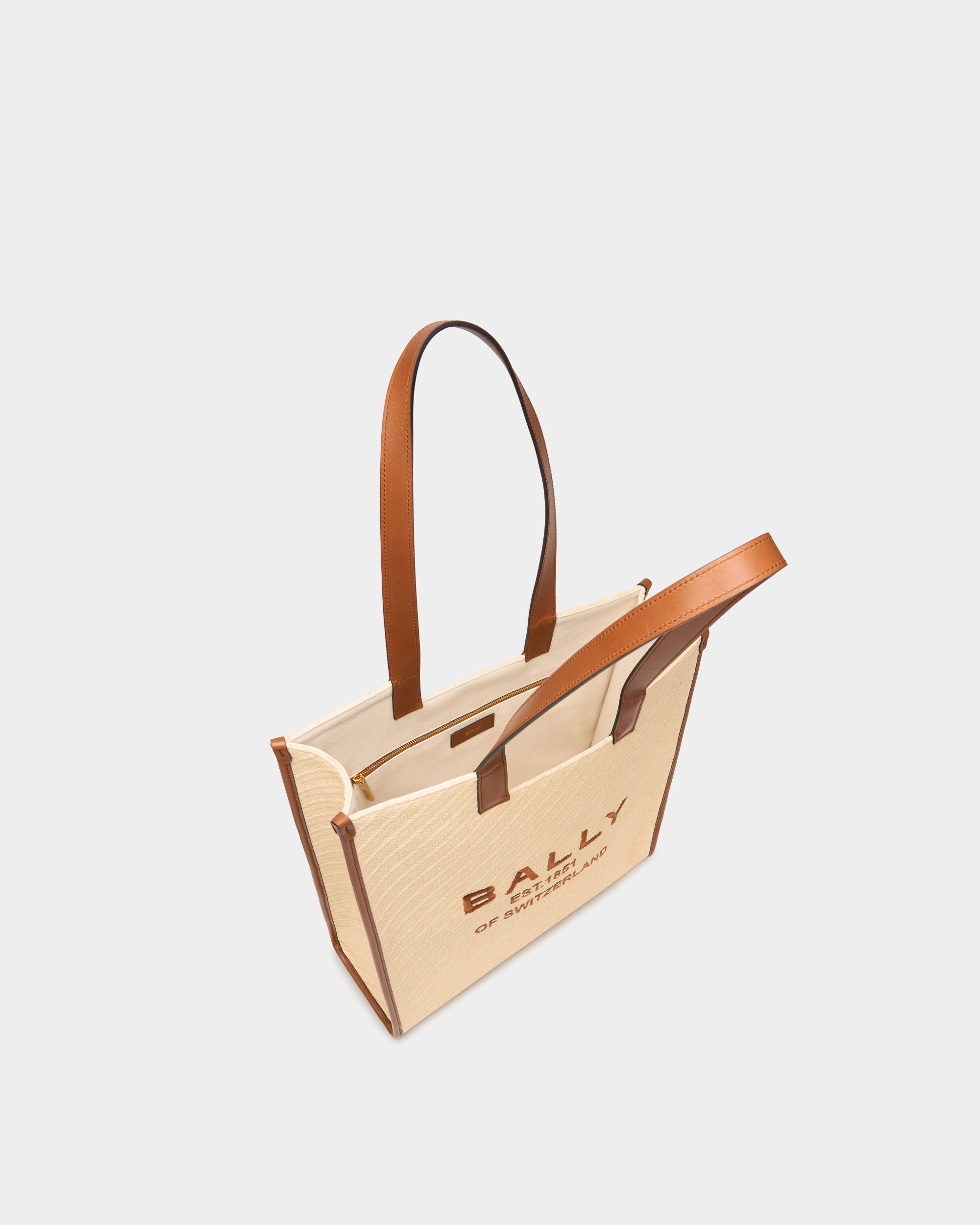 Bally Global - La Plage Tote Bag in Beige Raffia-Effect Fabric - Beige