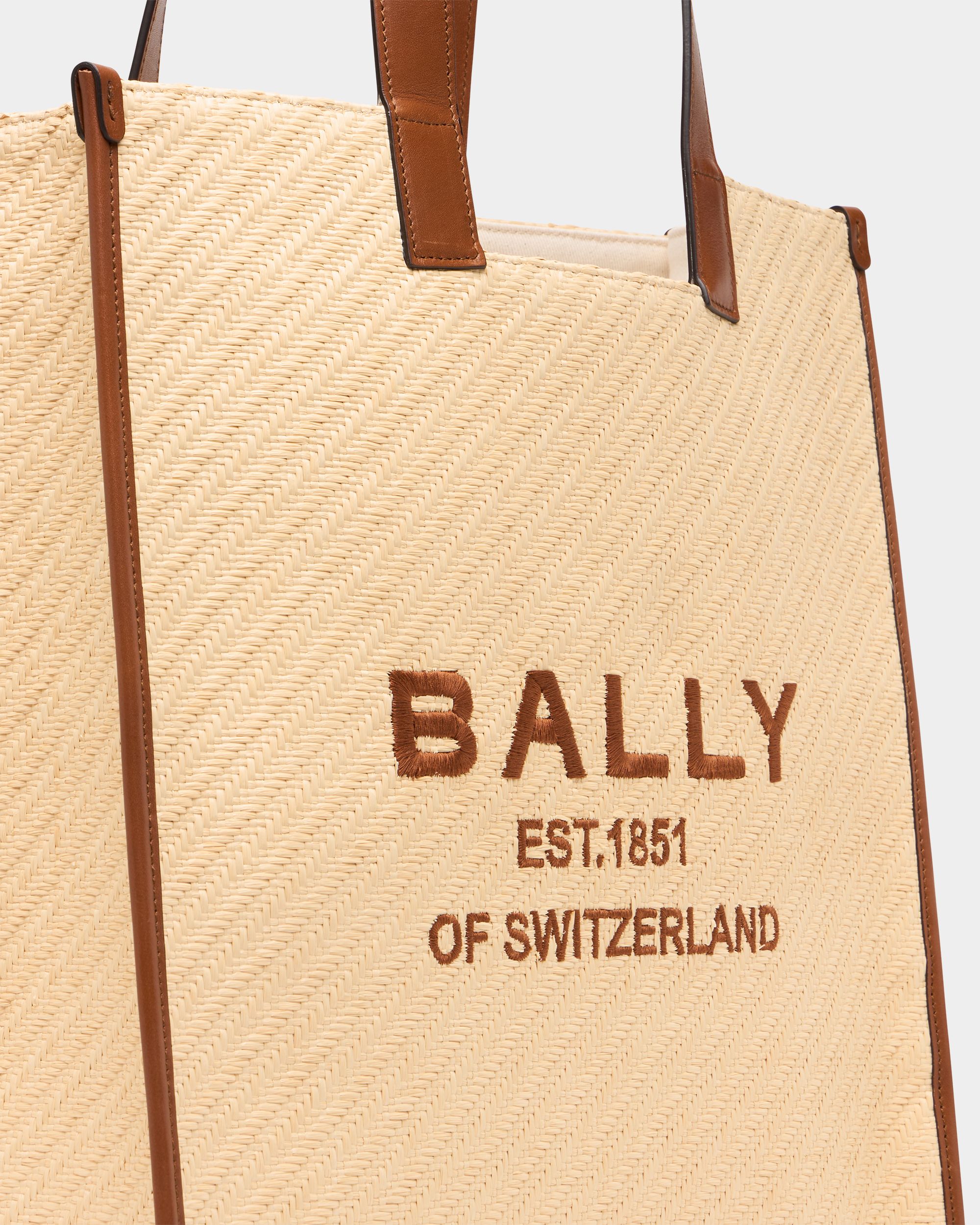 Bally Global - La Plage Tote Bag in Beige Raffia-Effect Fabric - Beige
