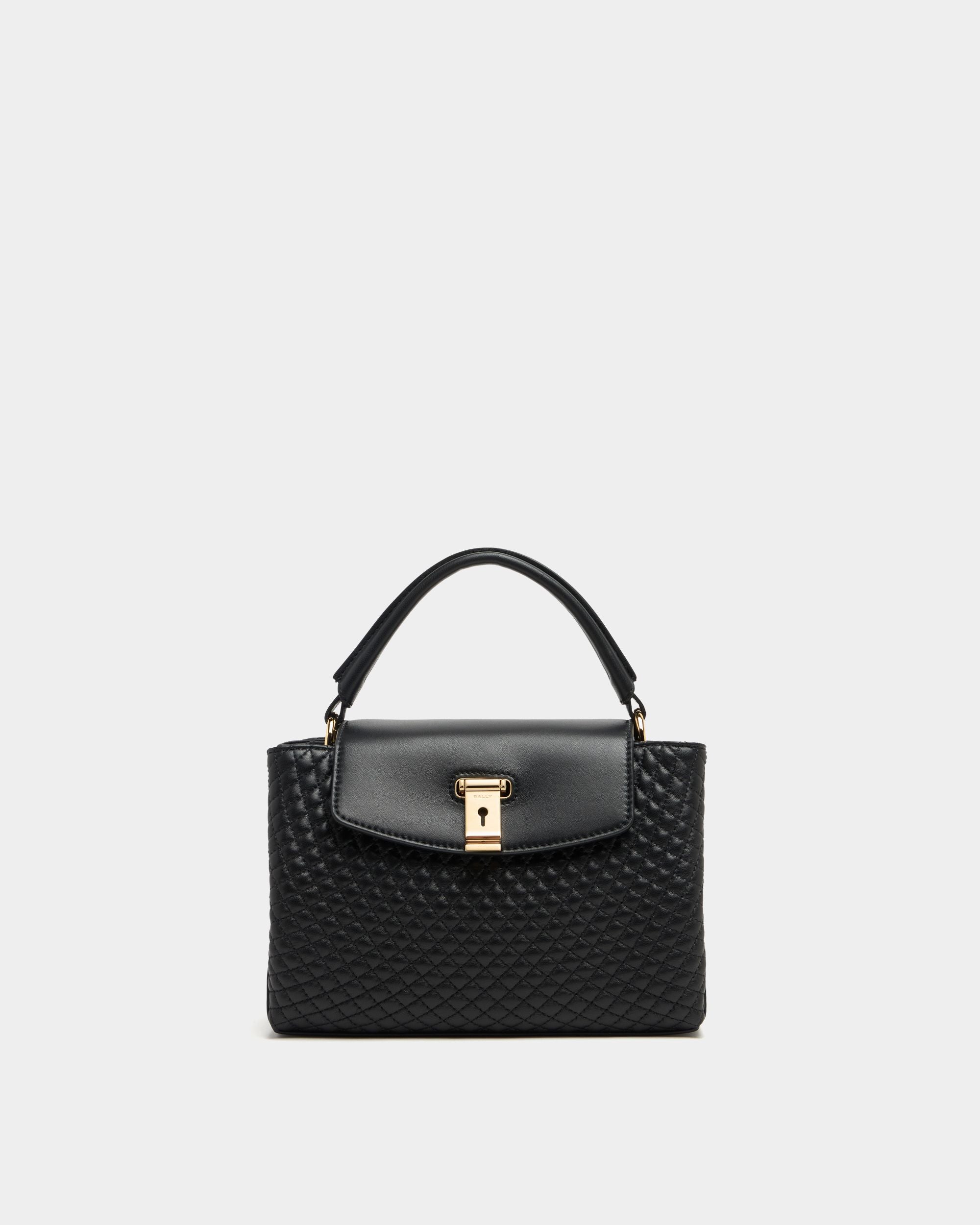 Bally Global - Lock Me Small Top Handle Bag In Black Quilted Leather - Black