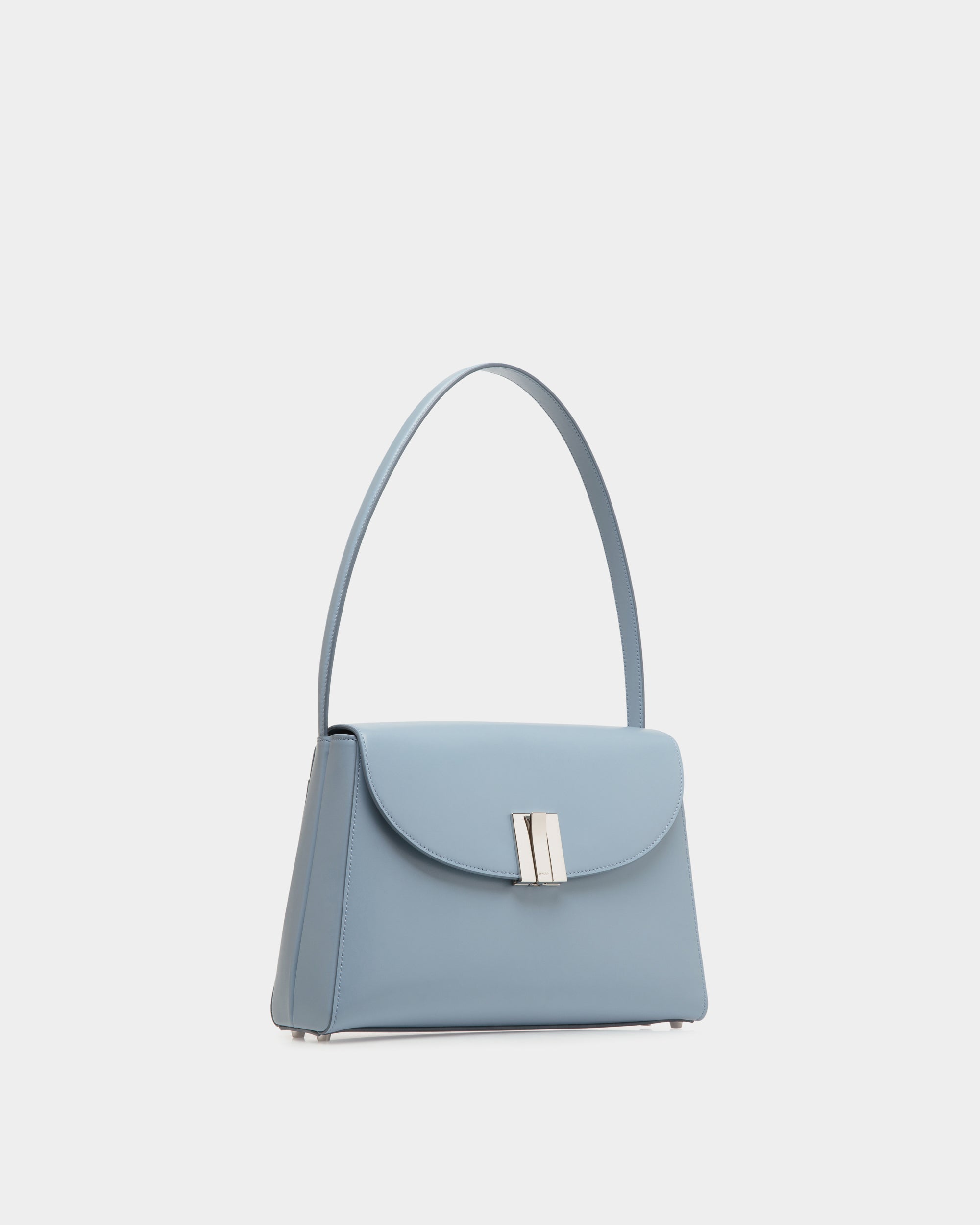 Bally Global - Ollam Shoulder Bag in Light Blue Leather - Blue
