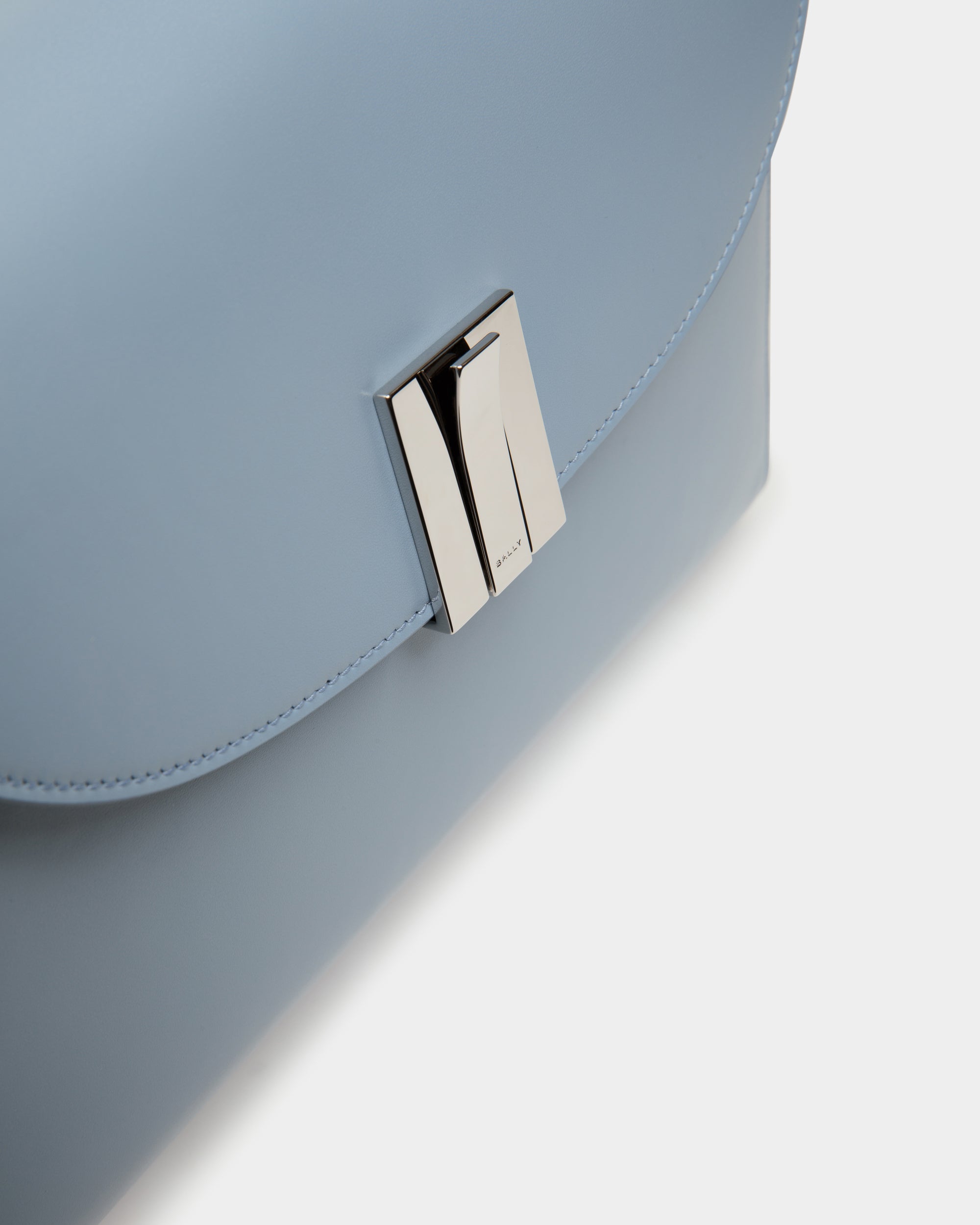 Bally Global - Ollam Shoulder Bag in Light Blue Leather - Blue
