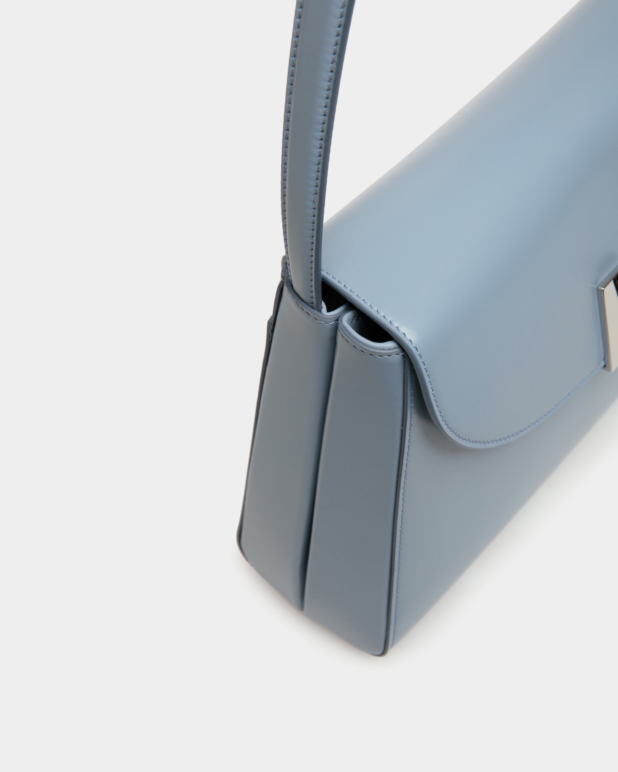 Bally Global - Ollam Shoulder Bag in Light Blue Leather - Blue