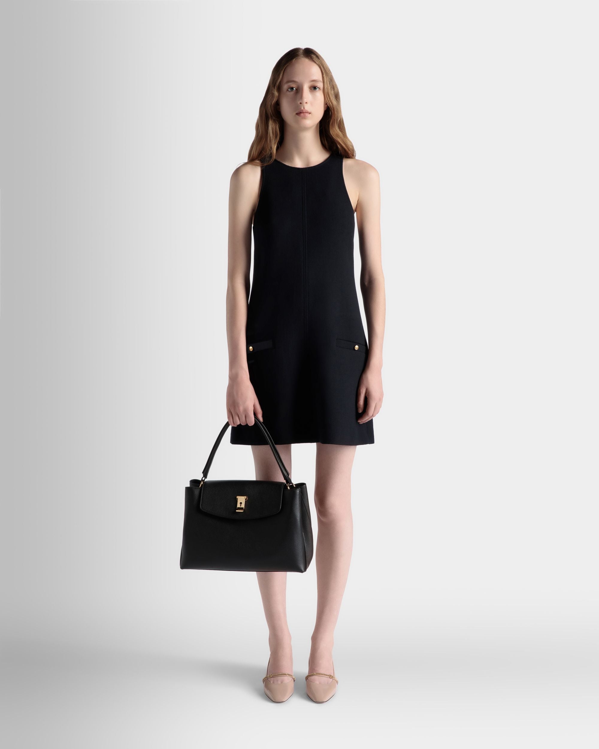 Bally Global - Lock Me トップハンドルバッグ ブラック グレインレザー - ブラック