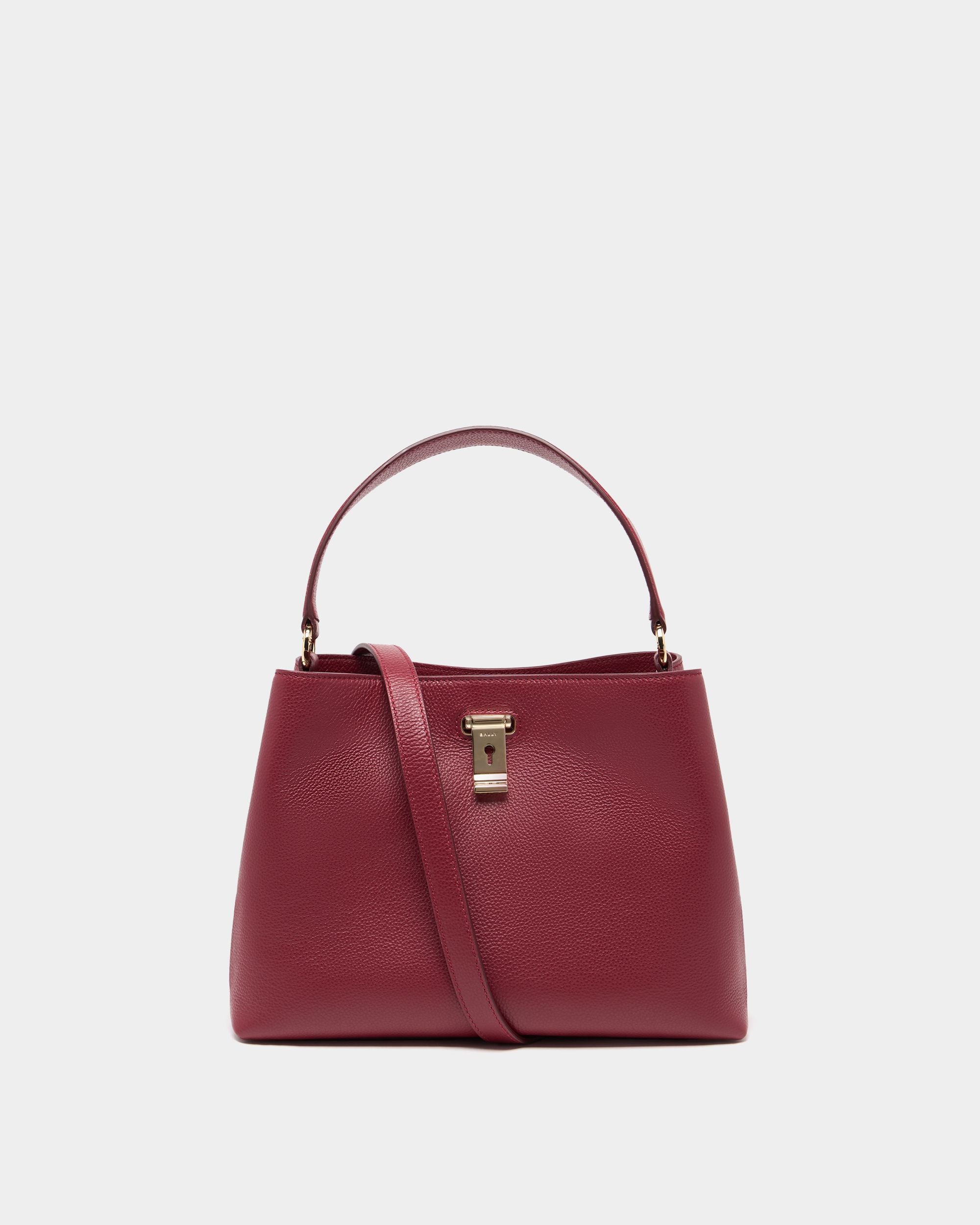 Bally Global - Lock Me トップハンドルバッグ ルビーレッドグレインレザー - レッド