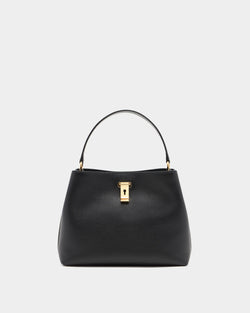 Lock Me トップハンドルバッグ ブラック グレインレザー