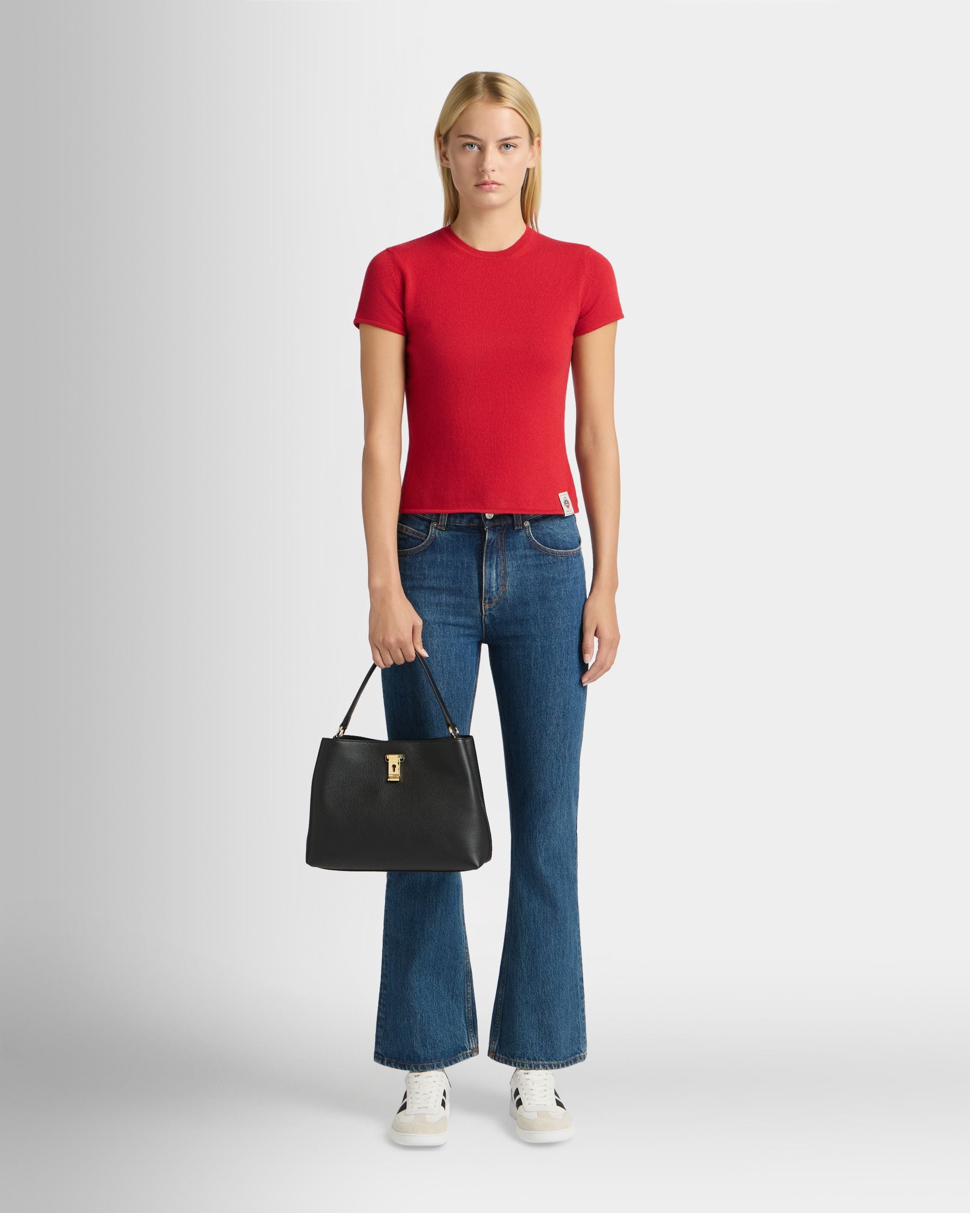 Bally Global - Lock Me トップハンドルバッグ ブラック グレインレザー - ブラック