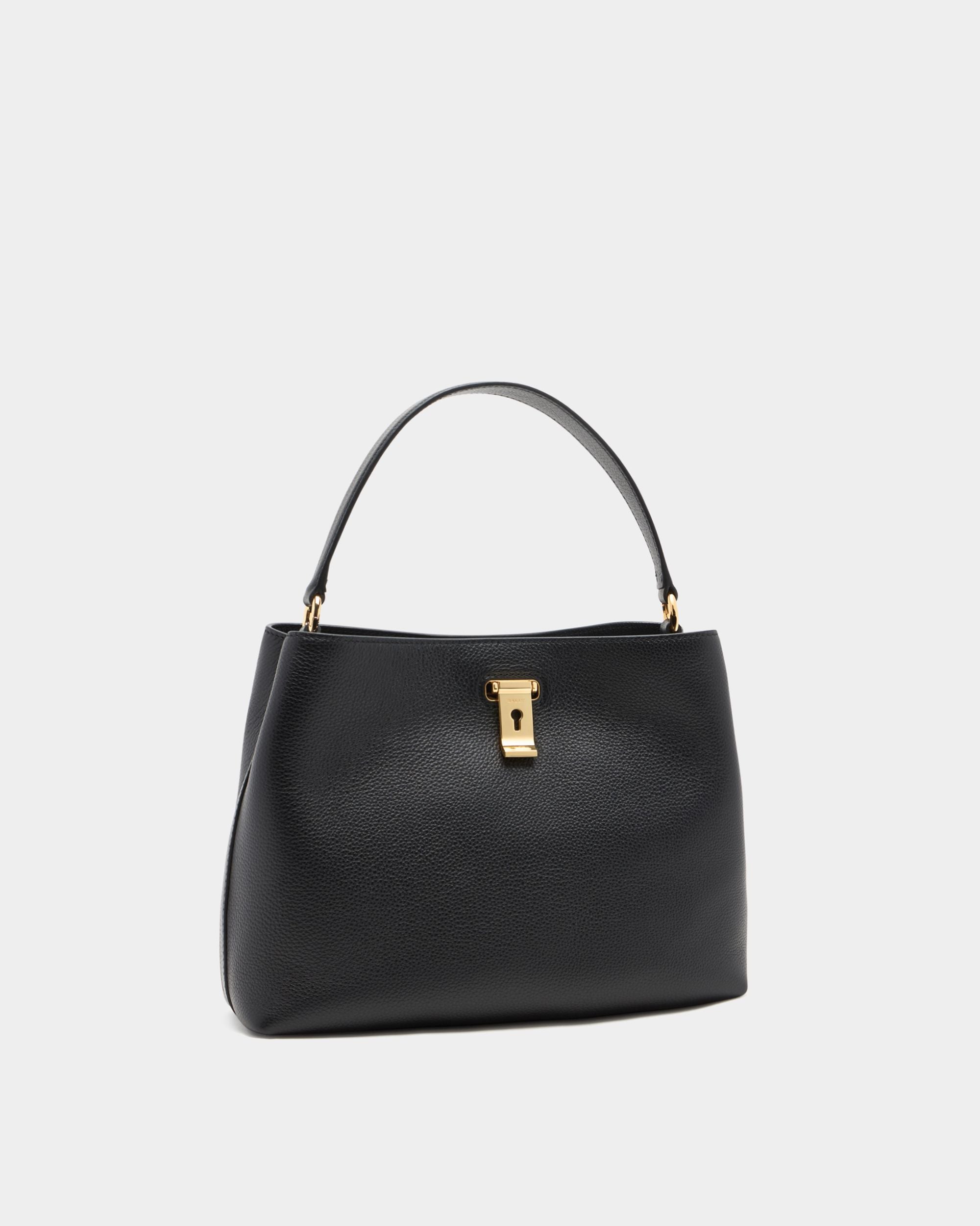 Bally Global - Lock Me トップハンドルバッグ ブラック グレインレザー - ブラック