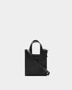 Easy Bally Small Tote Bag in Black Leather
