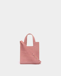 Easy Bally Small Tote Bag in Light Pink Leather