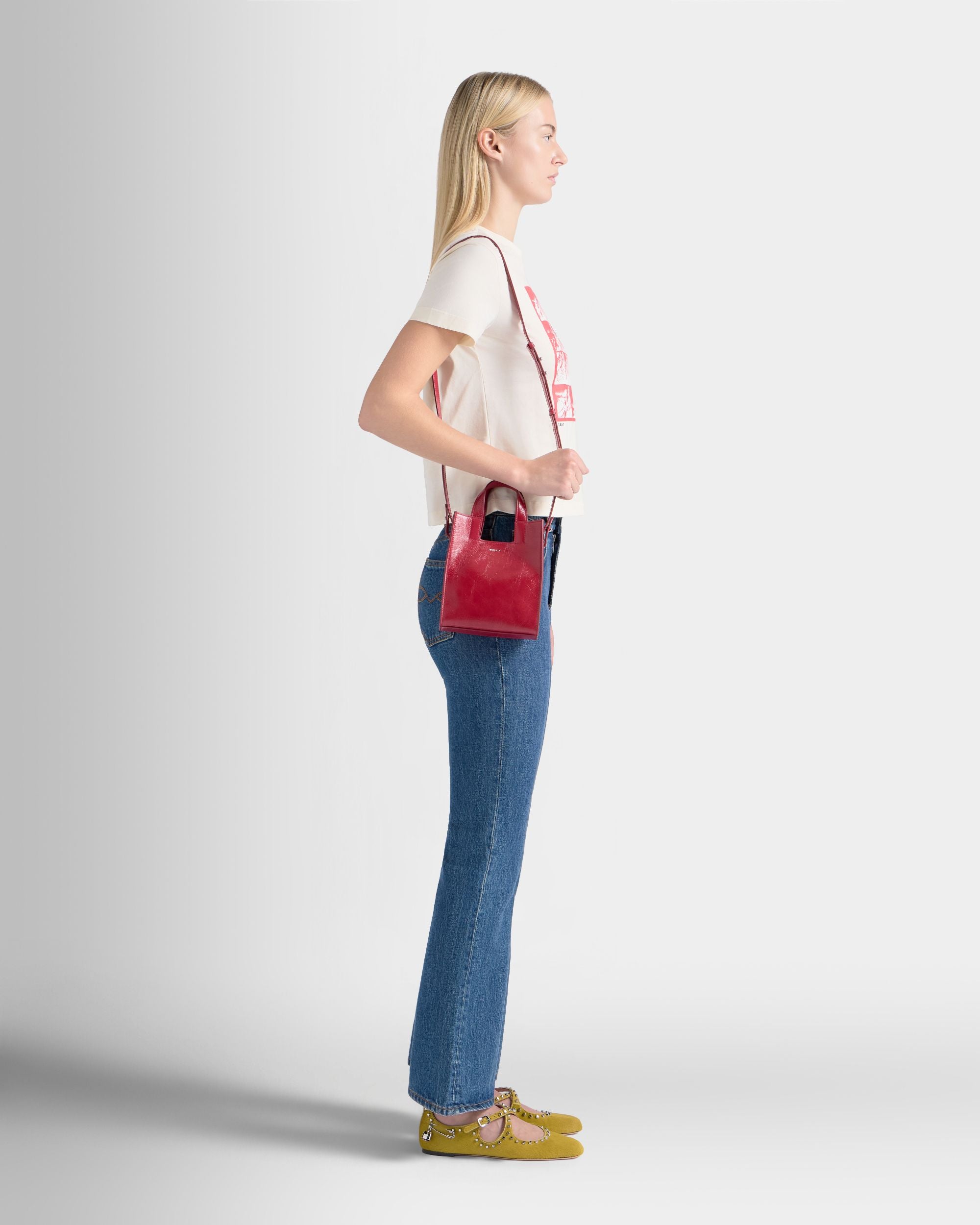 Bally Global - Easy Bally スモール トートバッグ レッド レザー - レッド