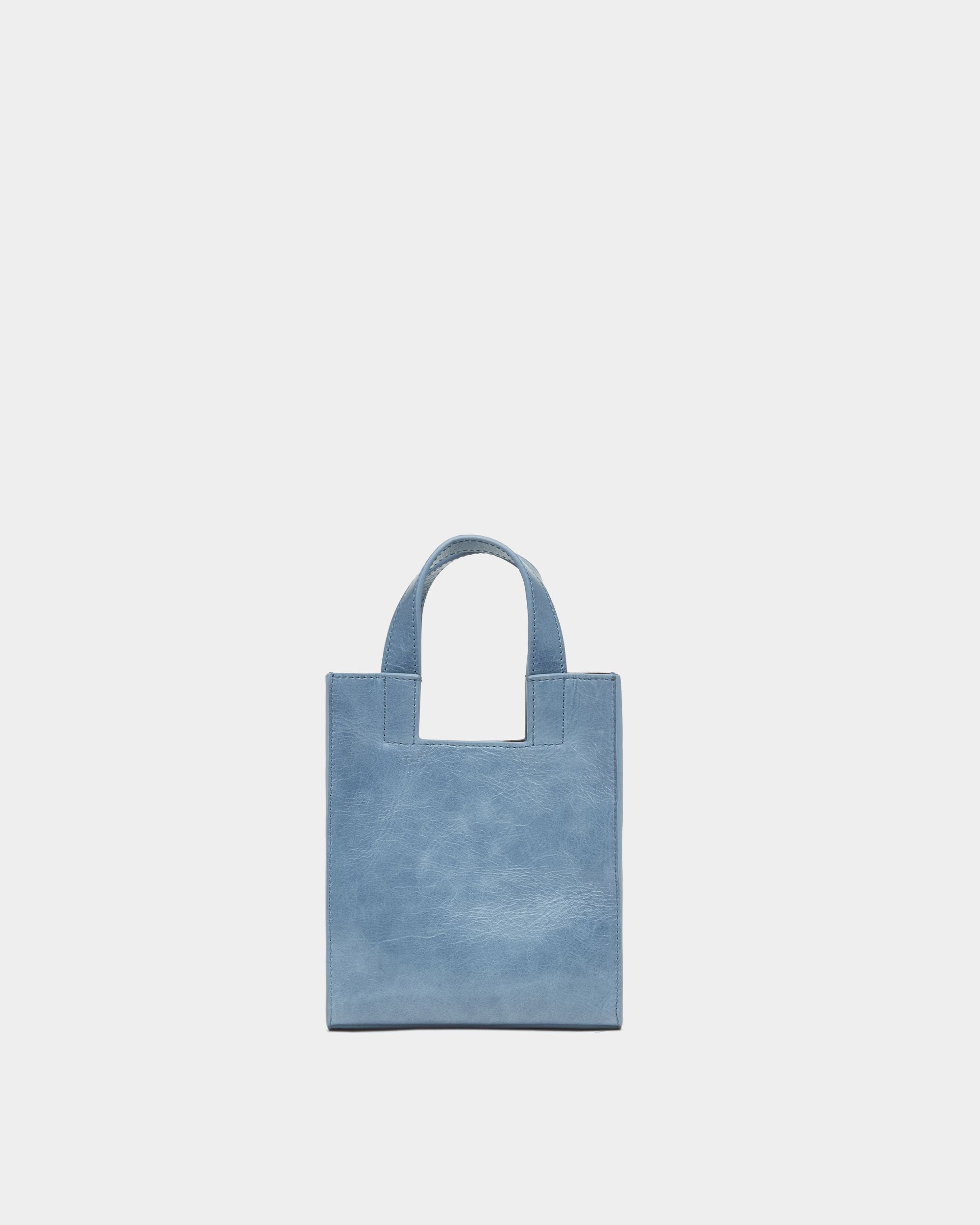 Bally Global - Easy Bally Small Tote Bag in Light Blue Leather - Blue