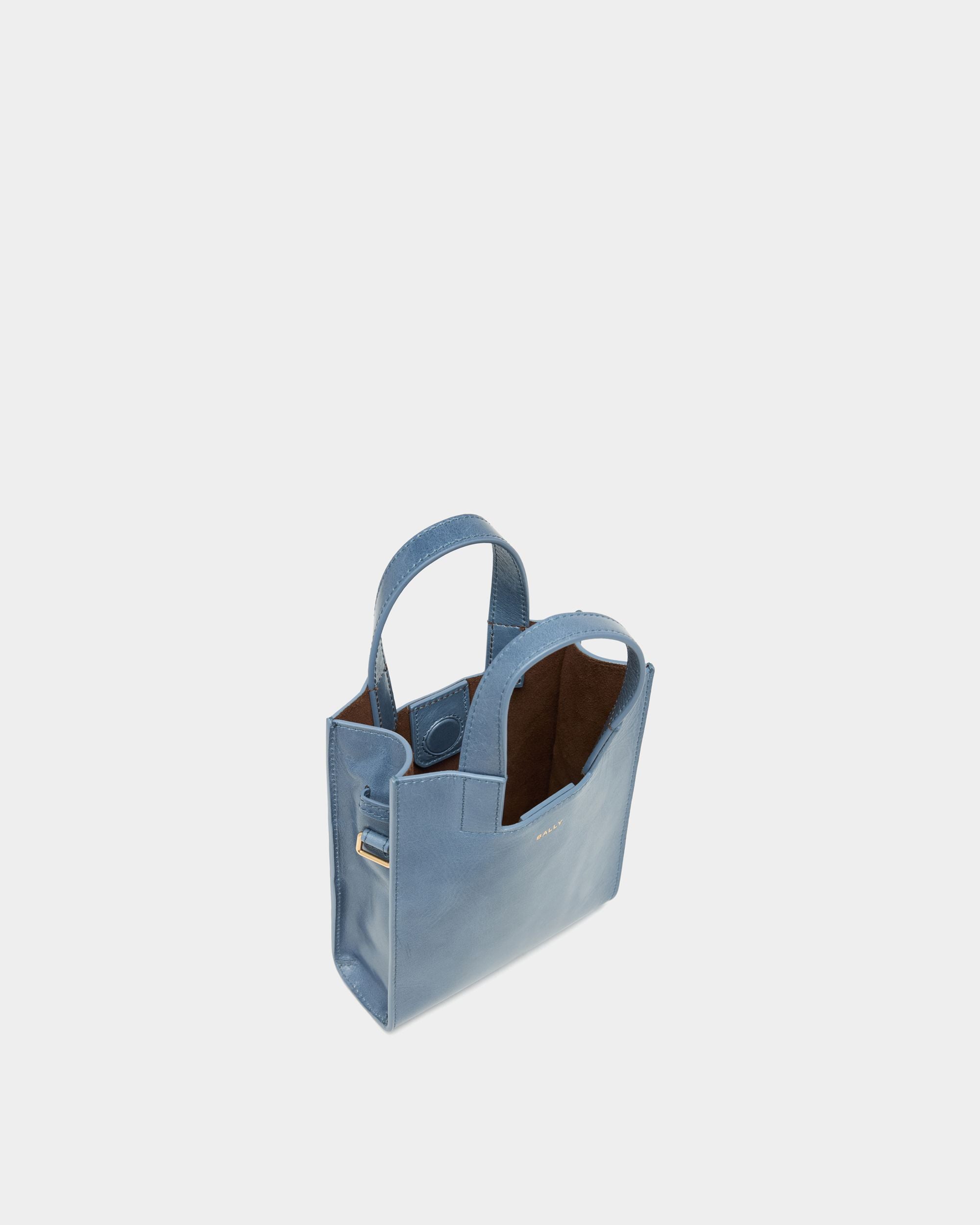 Bally Global - Easy Bally Small Tote Bag in Light Blue Leather - Blue