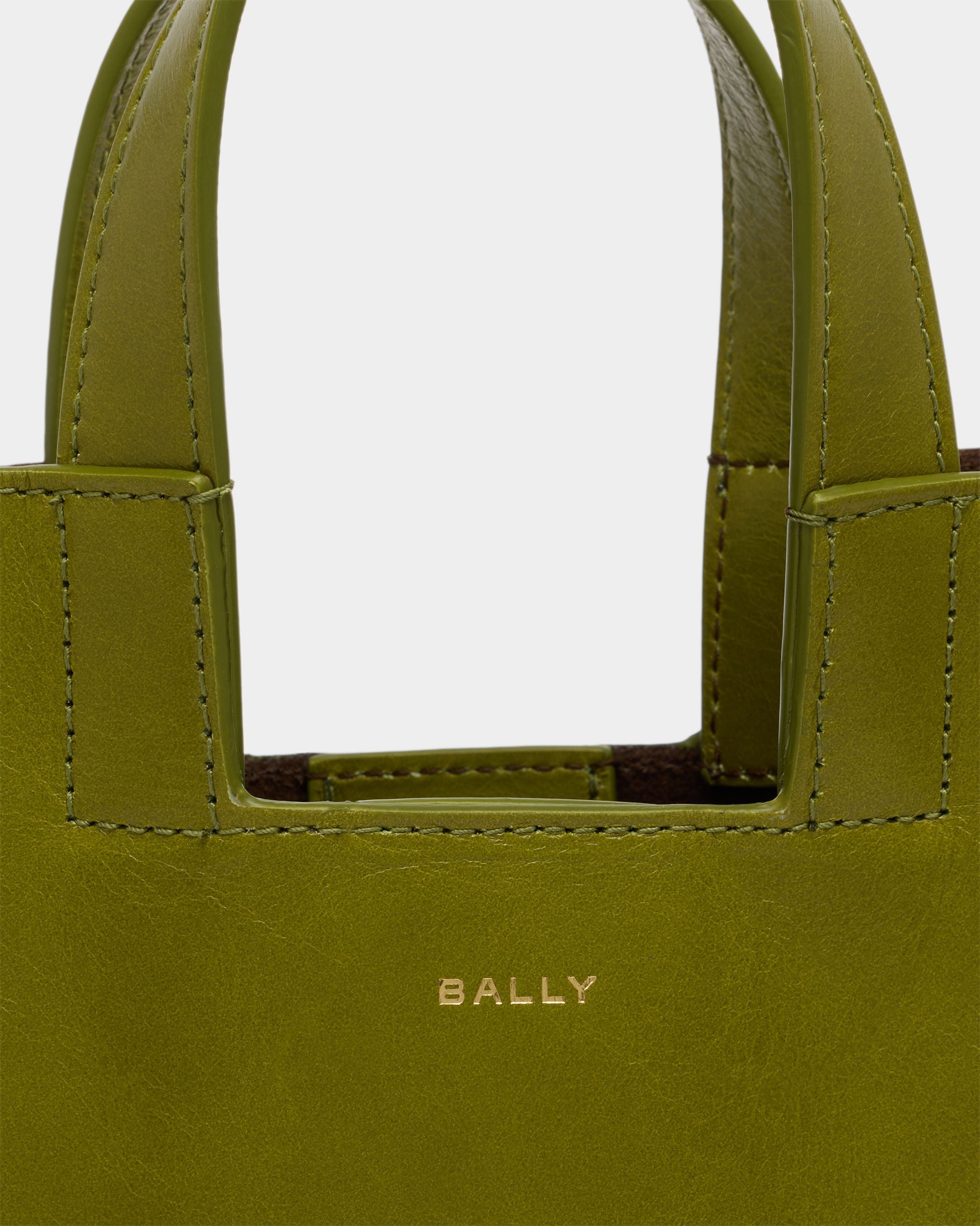 Bally Global - Easy Bally Small Tote Bag in Matcha Green Leather - Green