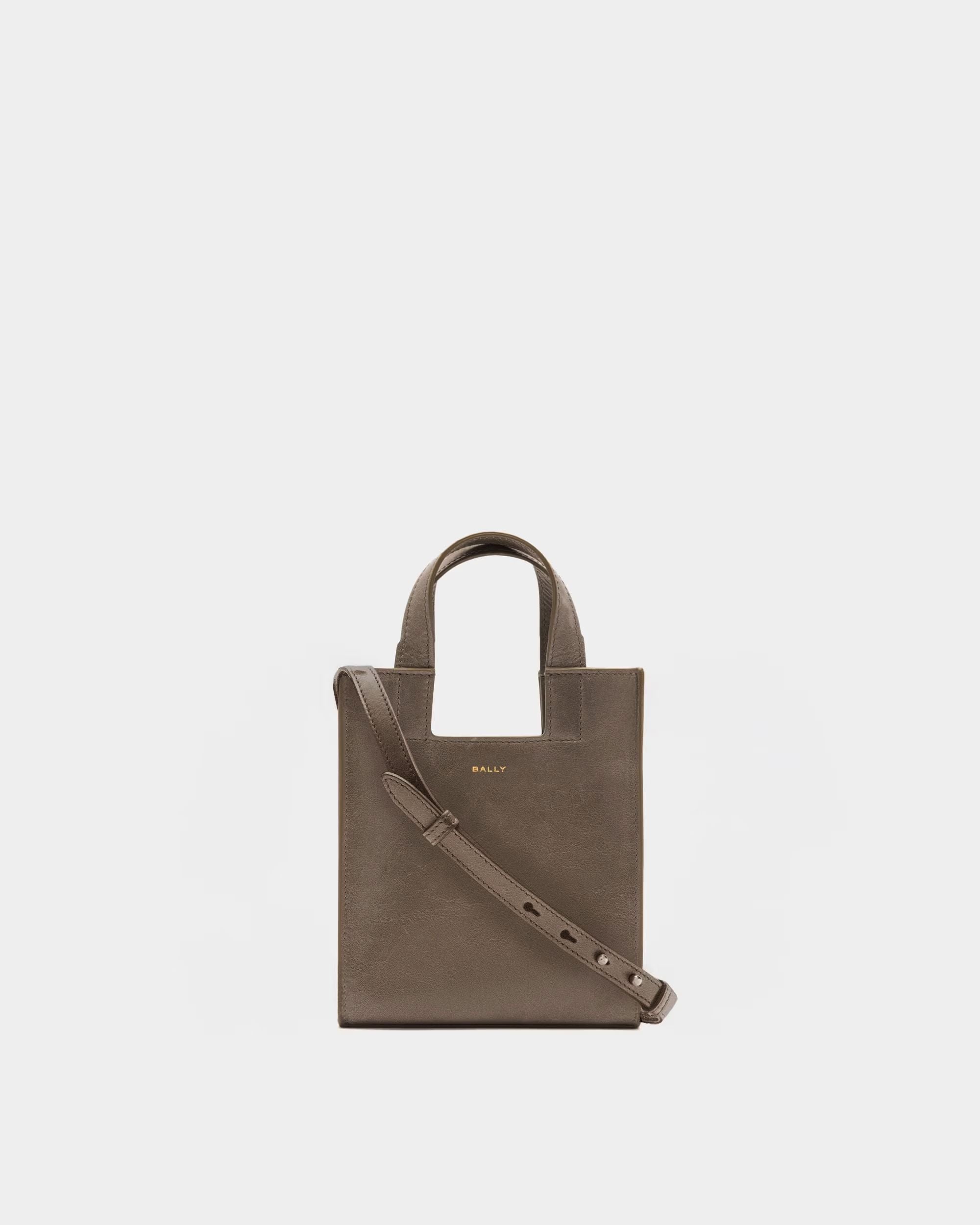 Bally Global - Easy Bally Small Tote Bag in Taupe Leather - Brown