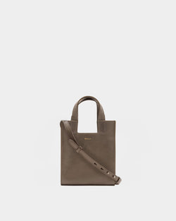 Easy Bally Small Tote Bag in Taupe Leather
