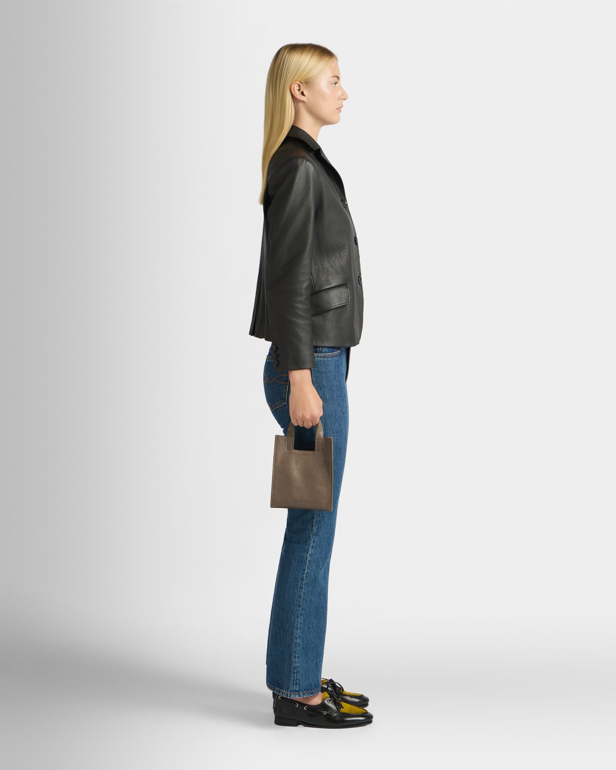 Bally Global - Easy Bally Small Tote Bag in Taupe Leather - Brown