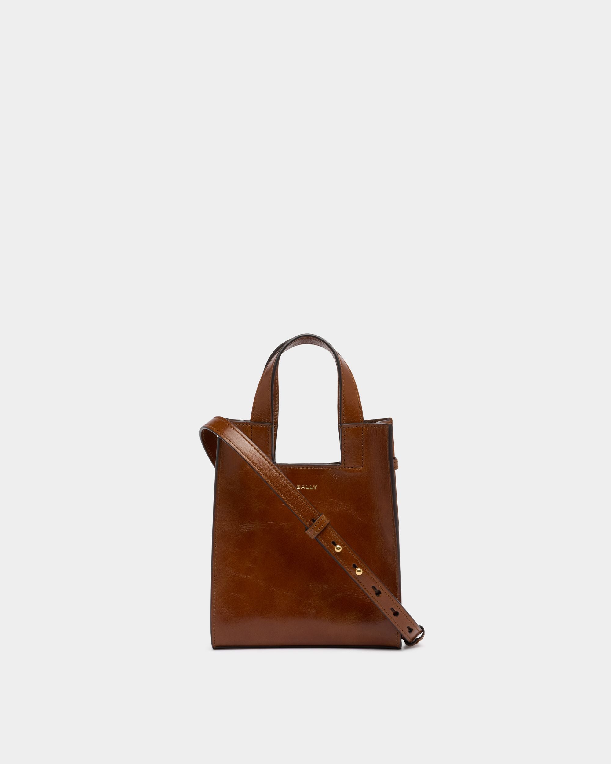 Bally Global - Easy Bally スモールトートバッグ アンバーブラウンレザー - ブラウン