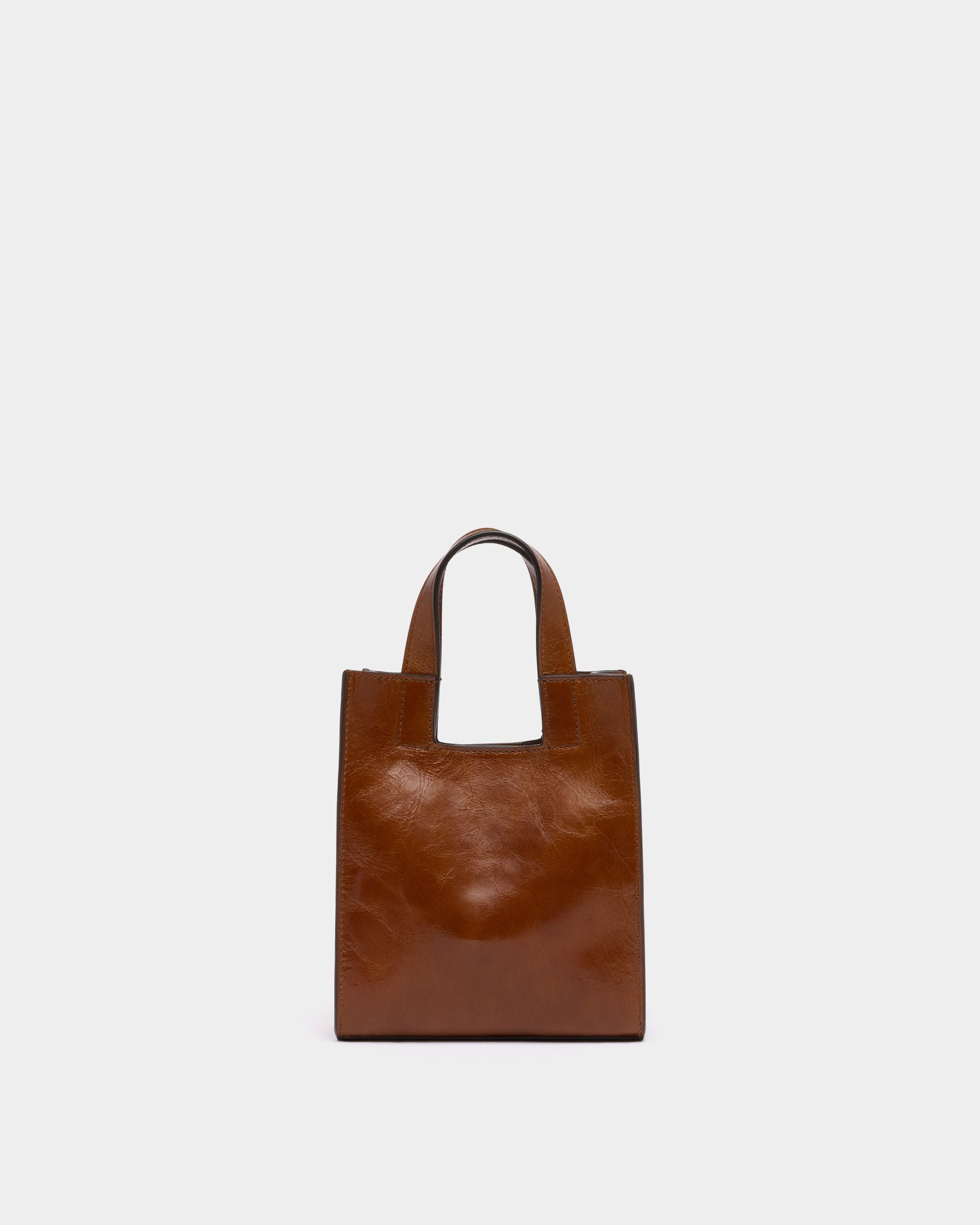 Bally Global - Easy Bally スモールトートバッグ アンバーブラウンレザー - ブラウン