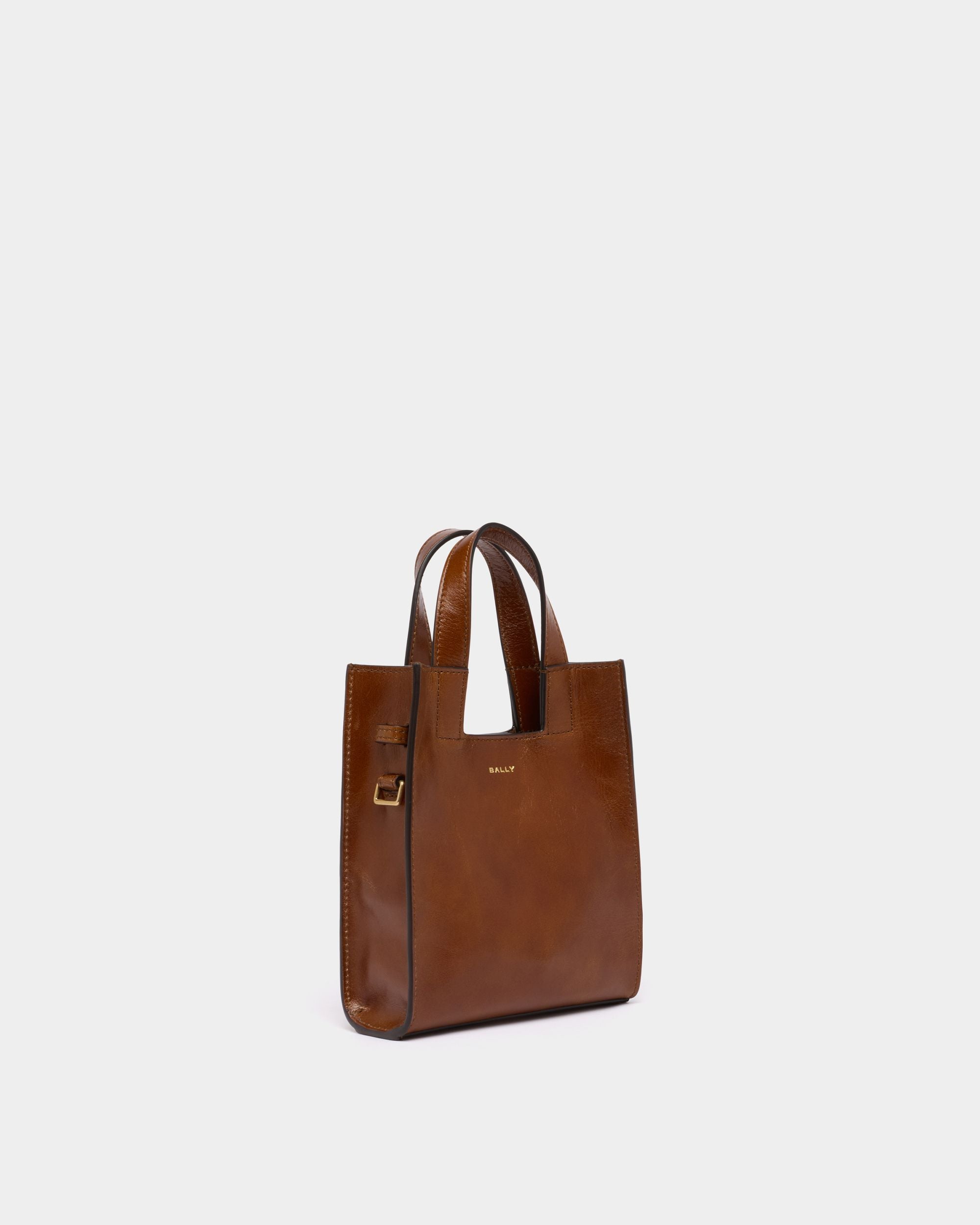 Bally Global - Easy Bally スモールトートバッグ アンバーブラウンレザー - ブラウン