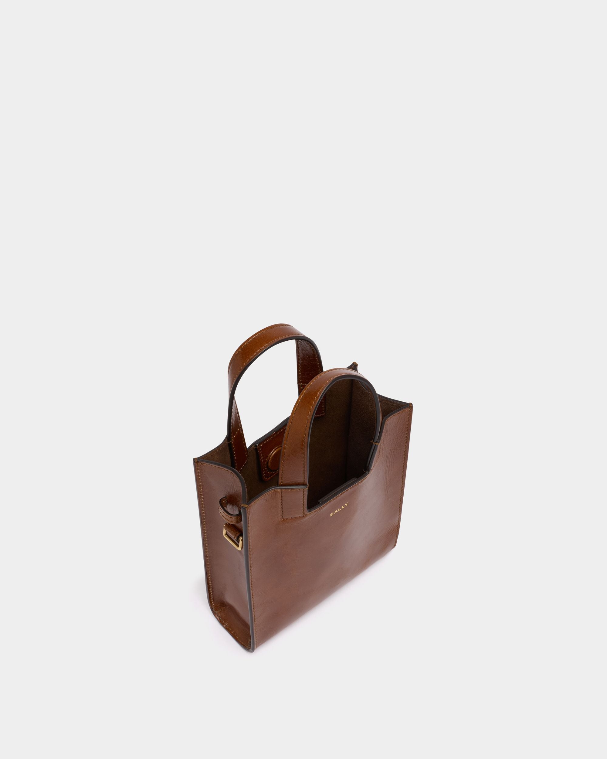 Bally Global - Easy Bally スモールトートバッグ アンバーブラウンレザー - ブラウン