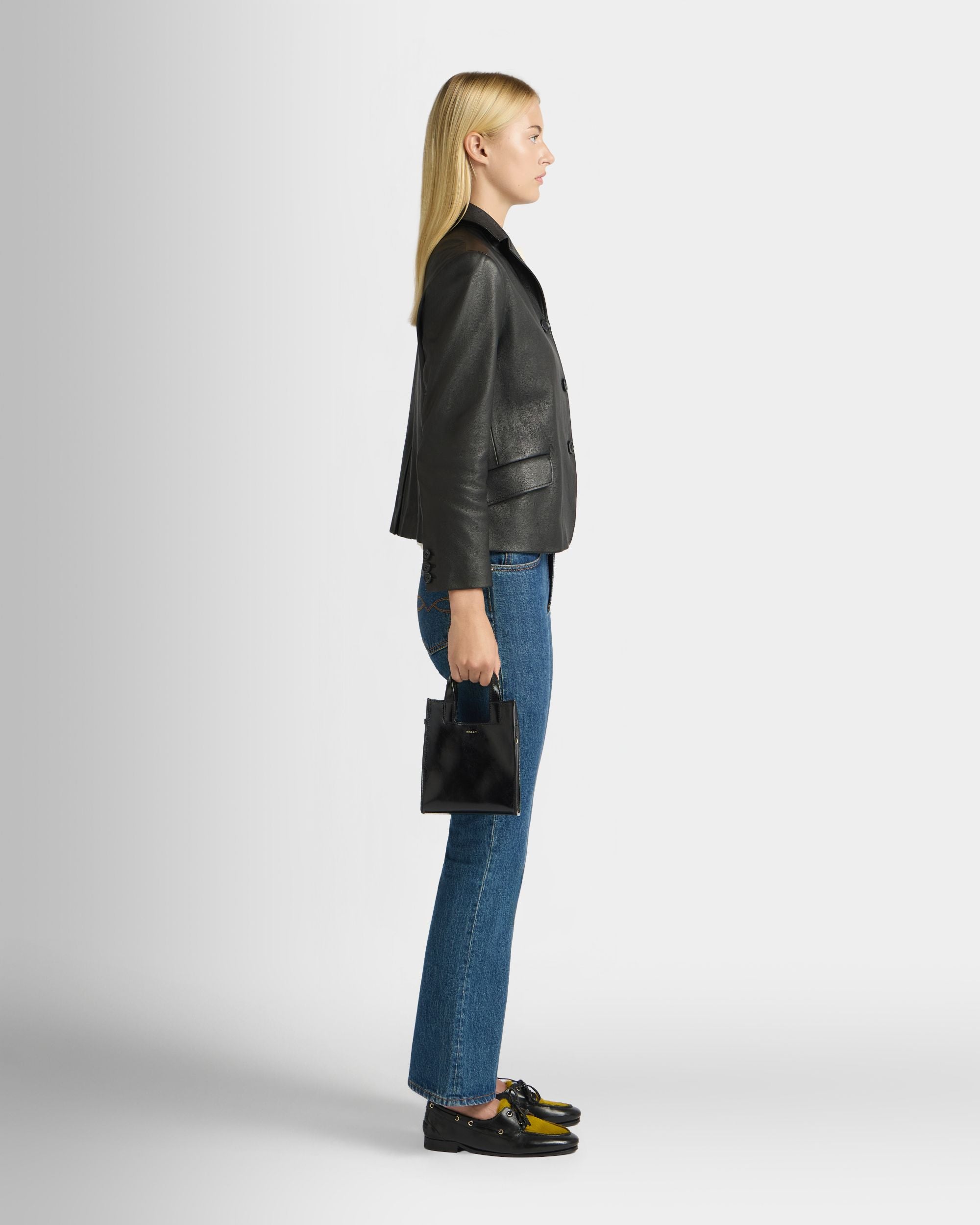 Bally Global - Easy Bally スモール トートバッグ ブラック レザー - ブラック