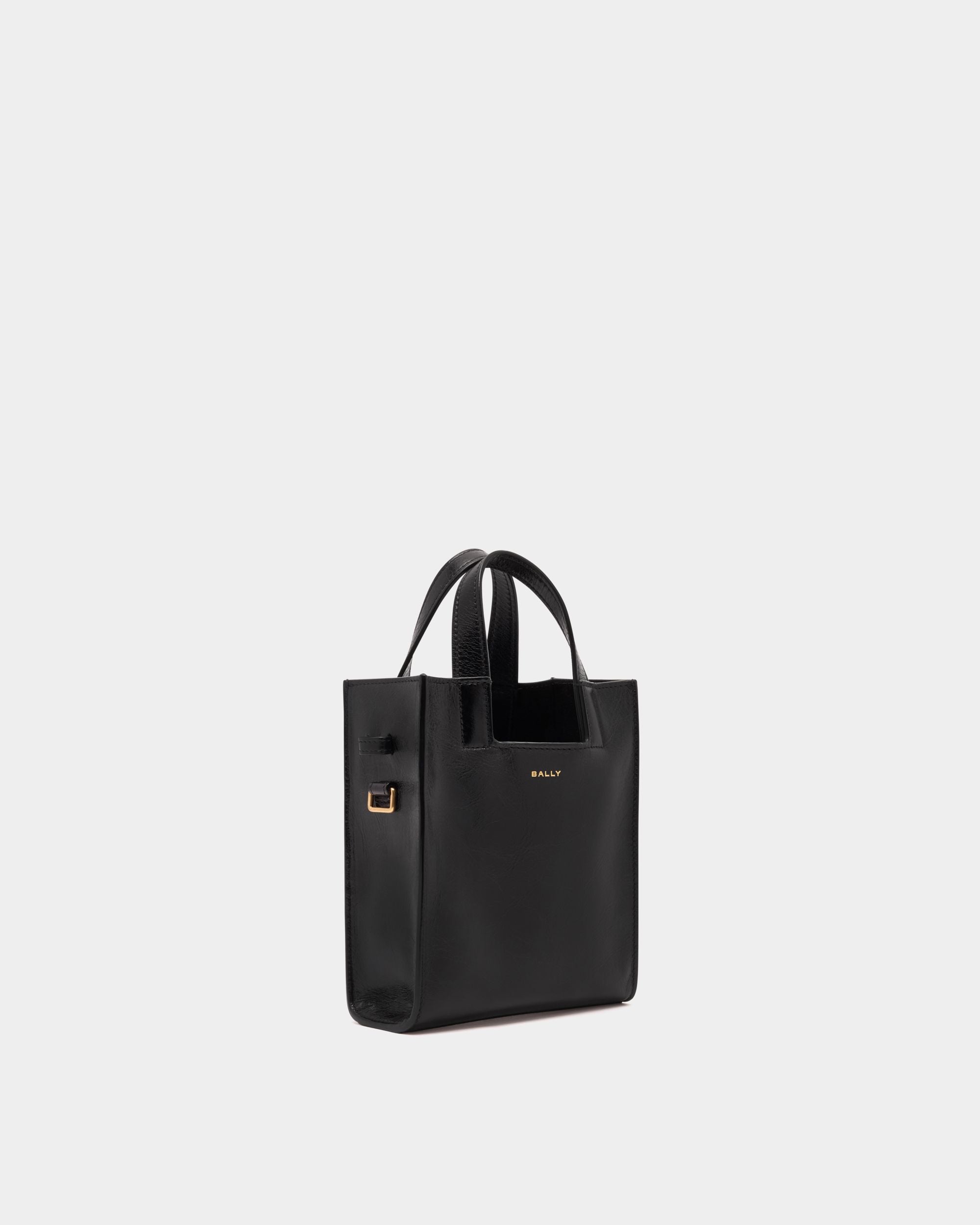 Bally Global - Easy Bally Small Tote Bag in Black Leather - Black